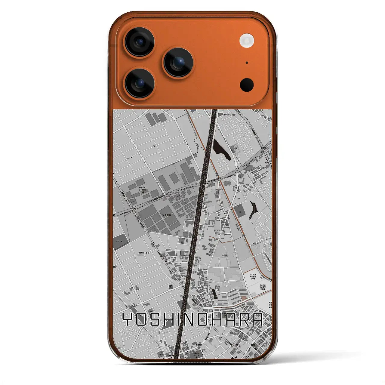 【吉野原（埼玉県）】地図柄iPhoneケース（クリアタイプ）