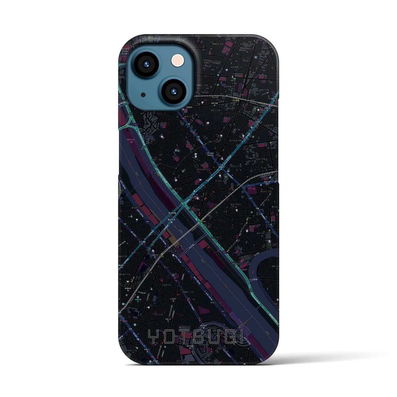 【四ツ木（東京都）】地図柄iPhoneケース（バックカバータイプ）