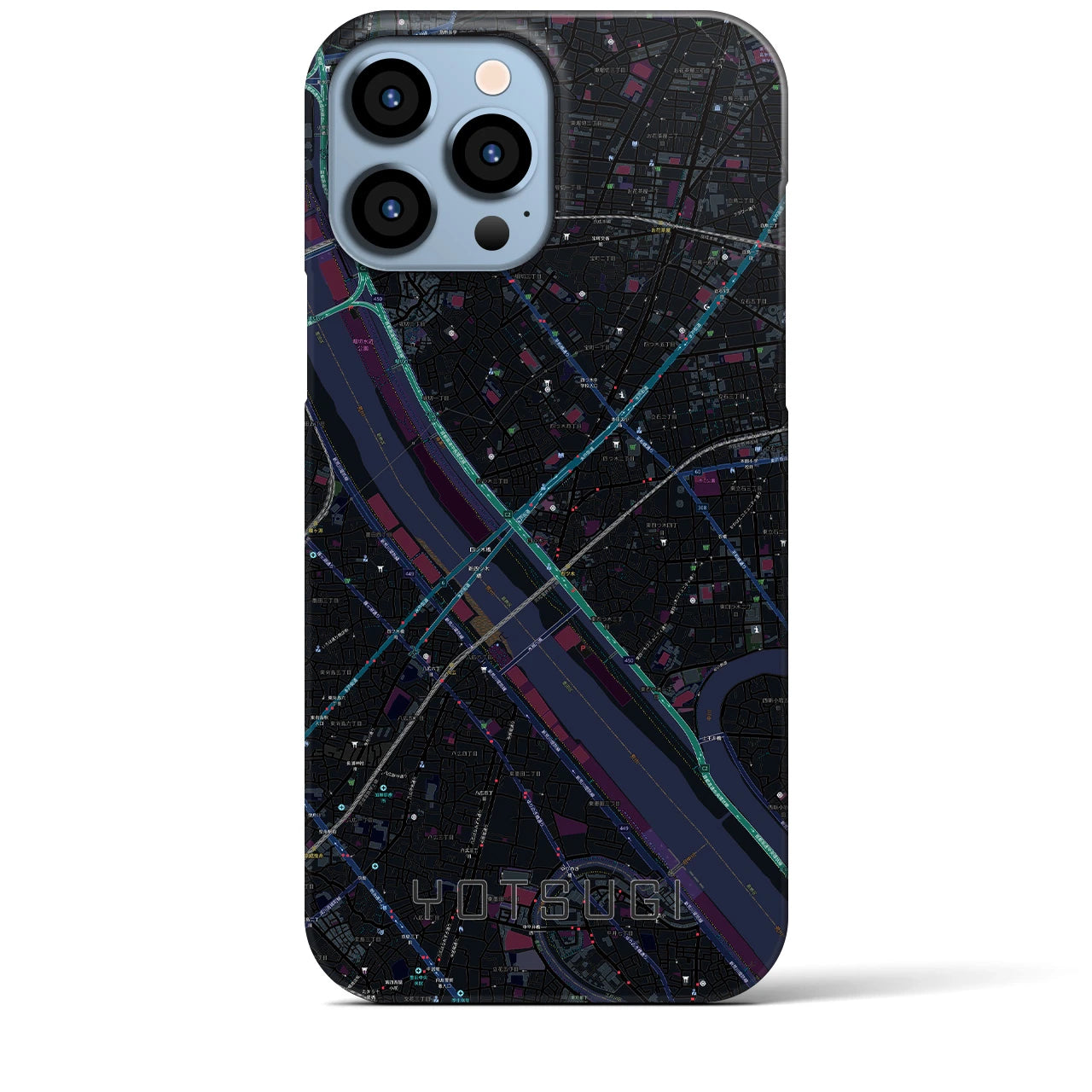 【四ツ木（東京都）】地図柄iPhoneケース（バックカバータイプ）