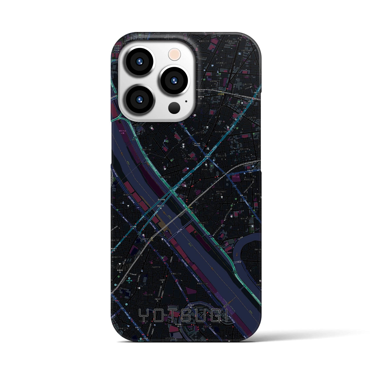 【四ツ木（東京都）】地図柄iPhoneケース（バックカバータイプ）