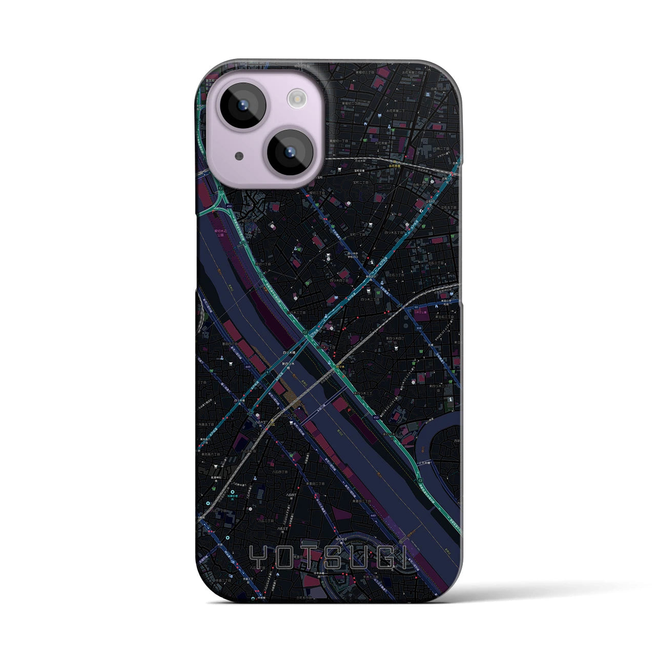 【四ツ木（東京都）】地図柄iPhoneケース（バックカバータイプ）