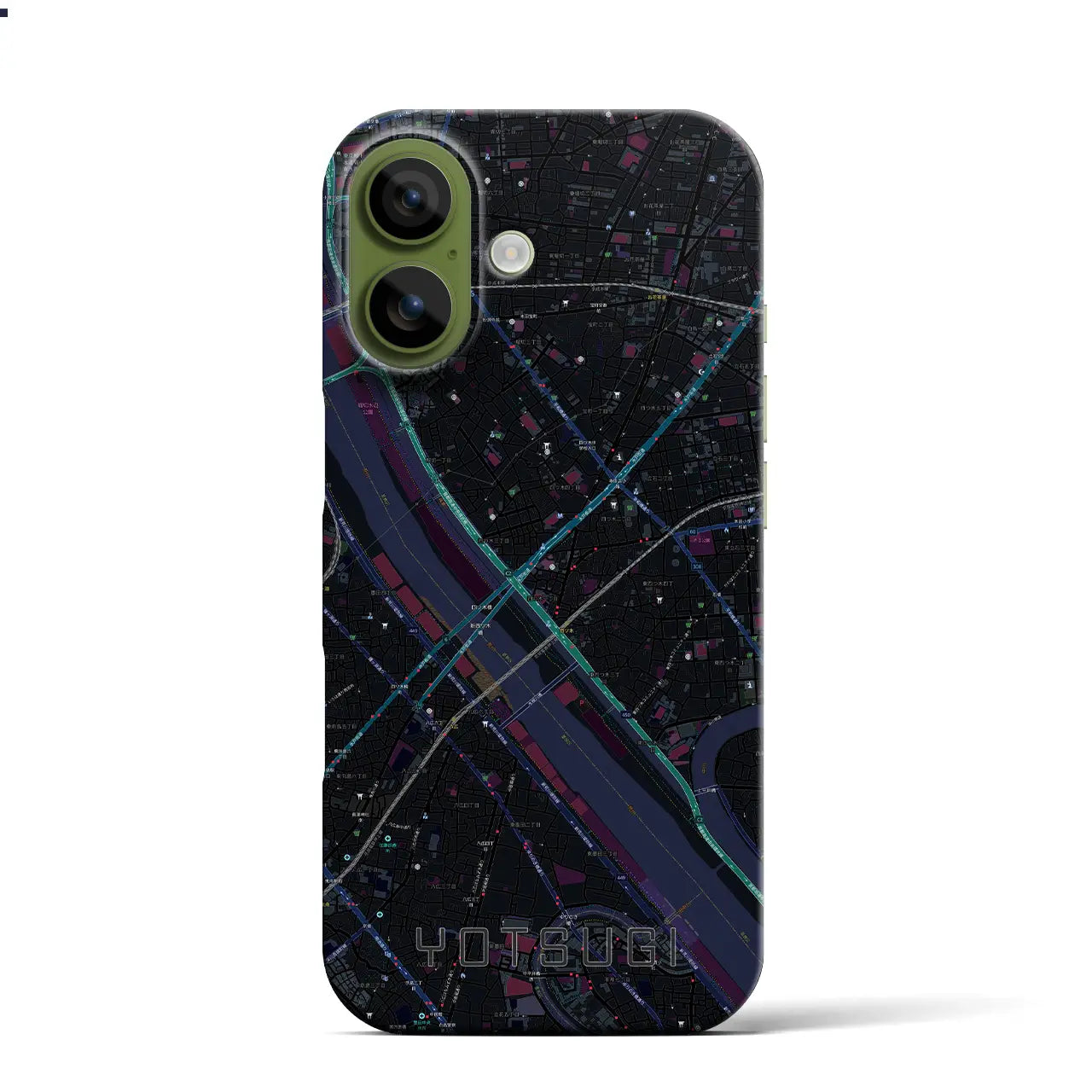 【四ツ木（東京都）】地図柄iPhoneケース（バックカバータイプ）