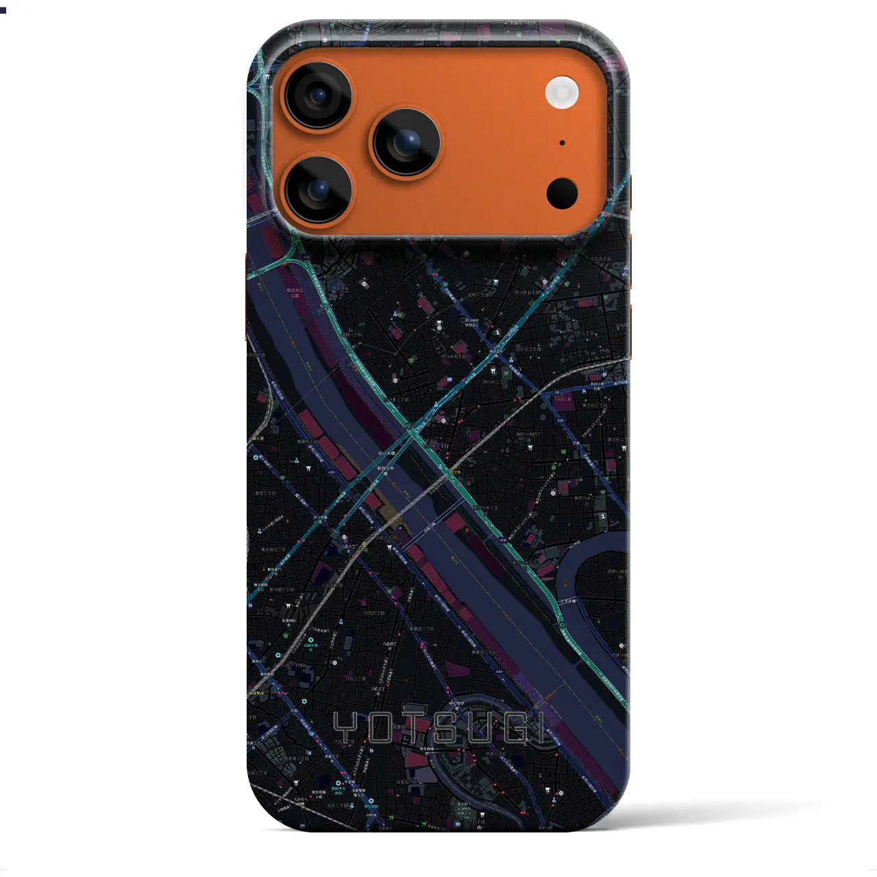 【四ツ木（東京都）】地図柄iPhoneケース（バックカバータイプ）