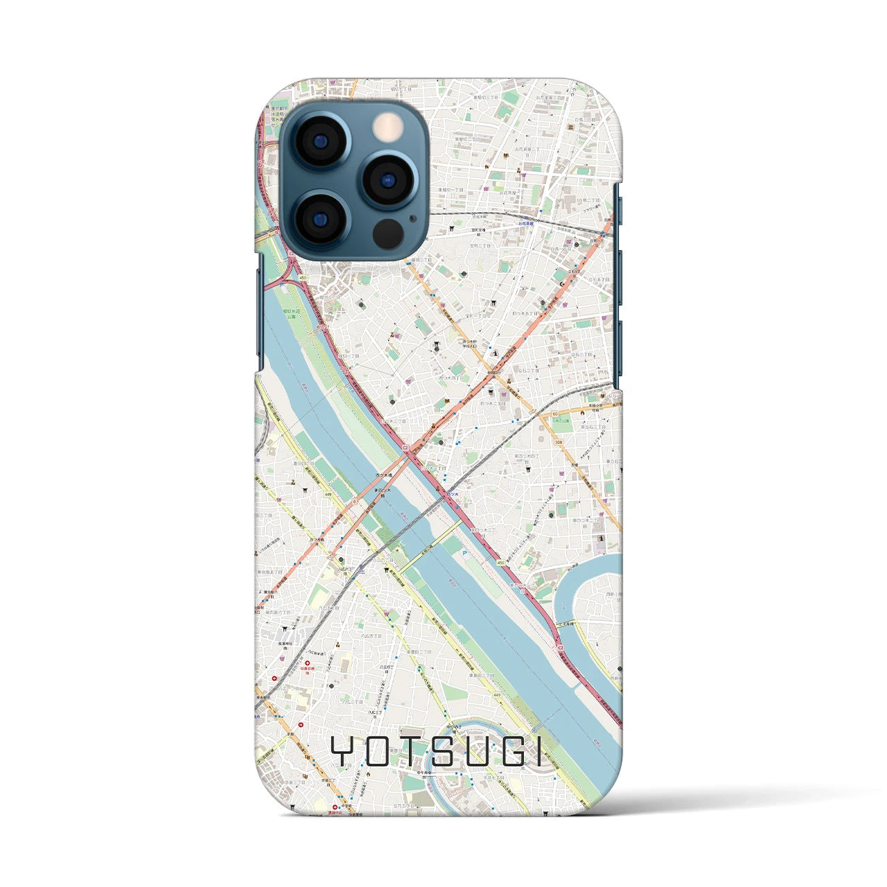 【四ツ木（東京都）】地図柄iPhoneケース（バックカバータイプ）