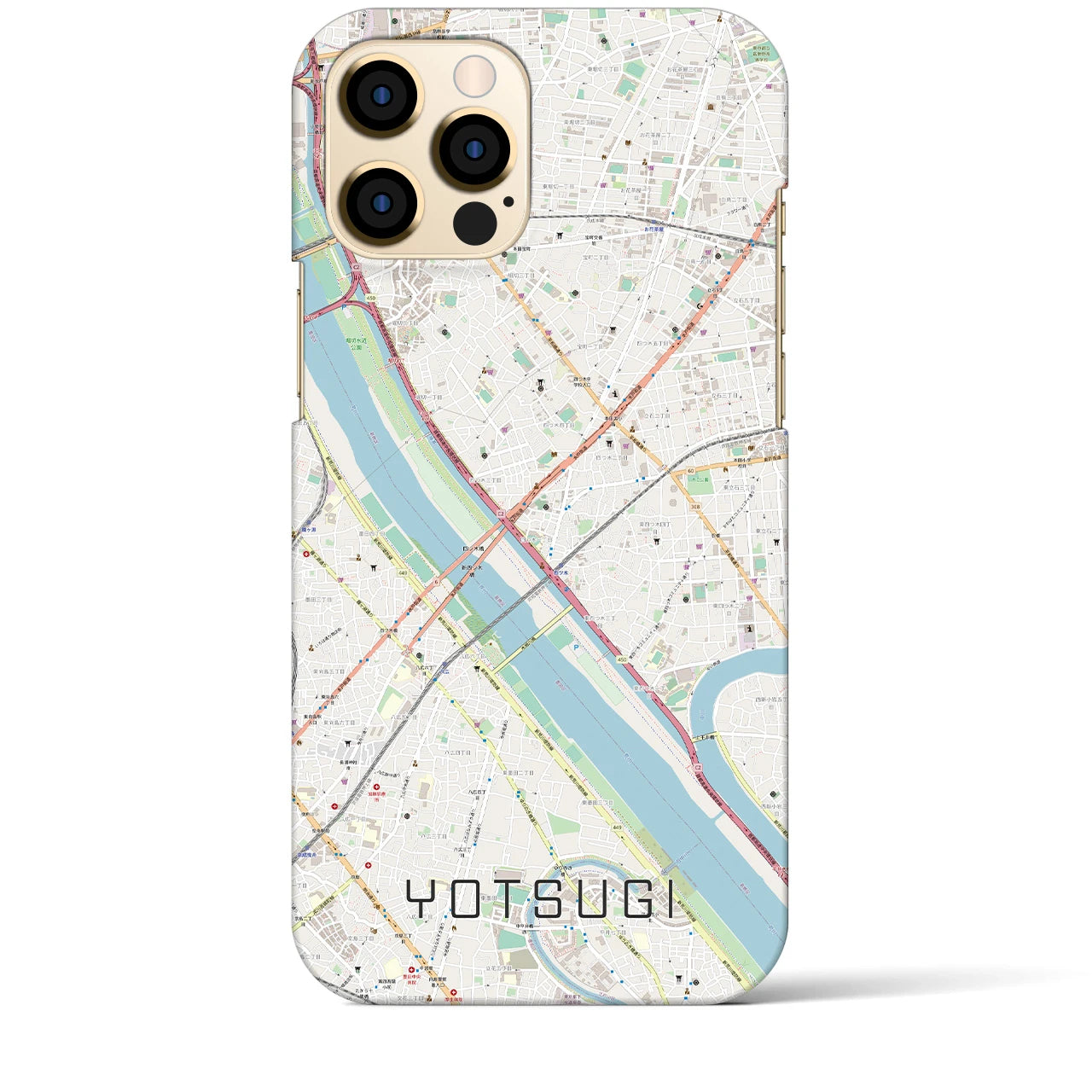 【四ツ木（東京都）】地図柄iPhoneケース（バックカバータイプ）