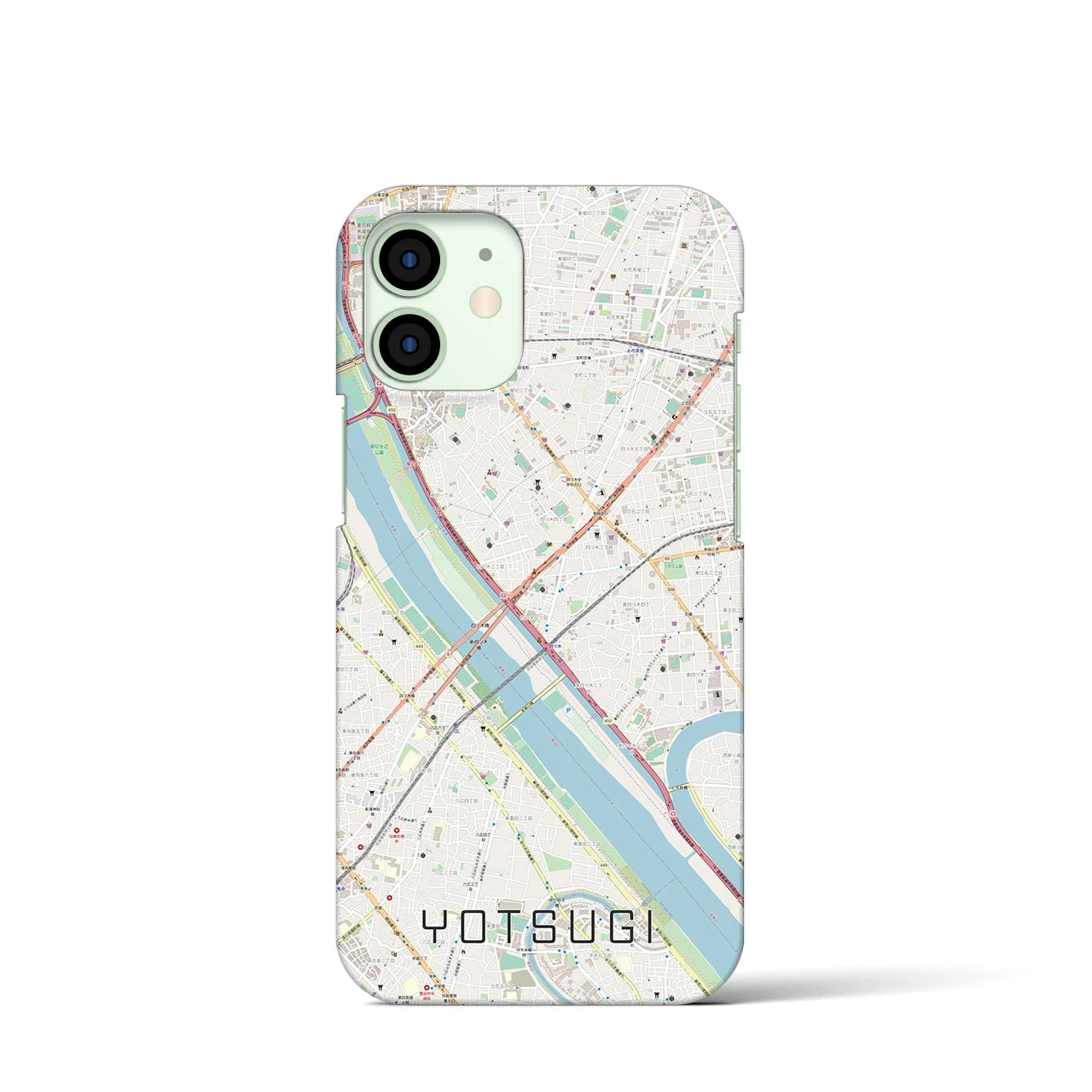 【四ツ木（東京都）】地図柄iPhoneケース（バックカバータイプ）