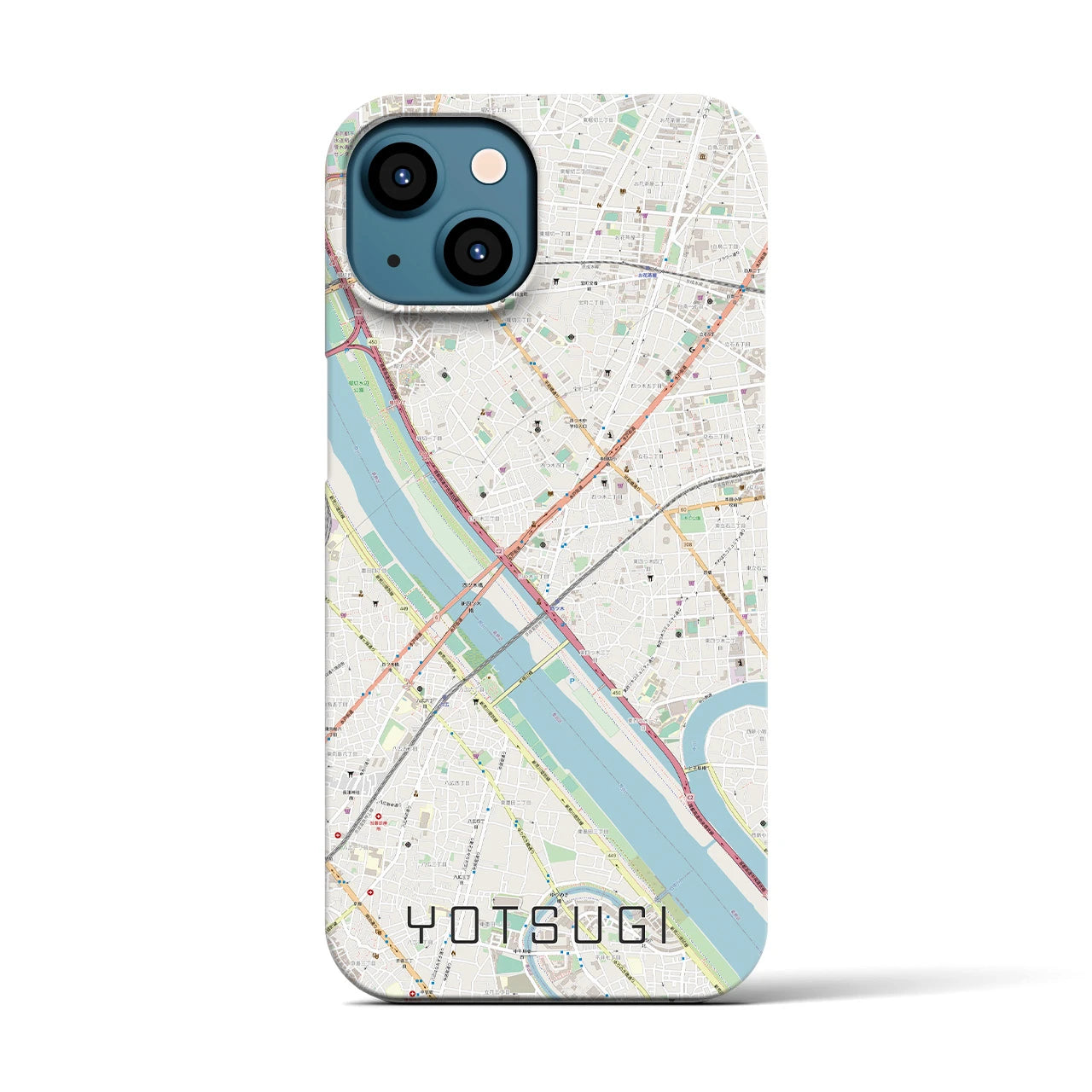 【四ツ木（東京都）】地図柄iPhoneケース（バックカバータイプ）