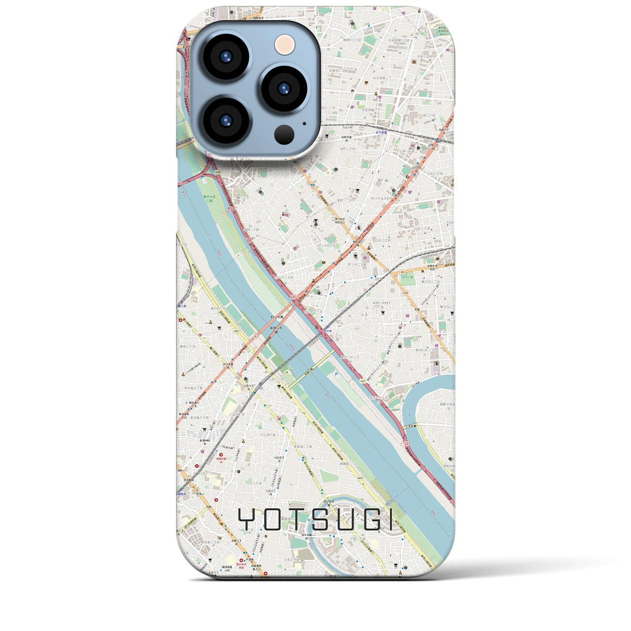 【四ツ木（東京都）】地図柄iPhoneケース（バックカバータイプ）