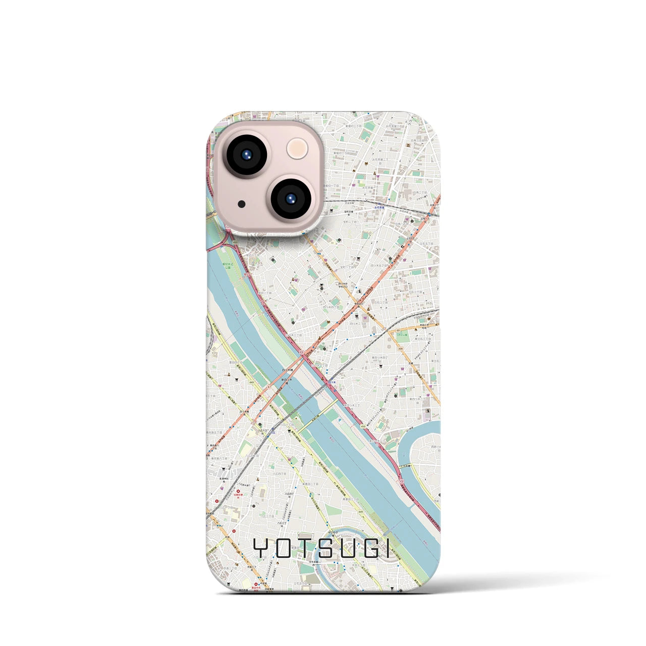 【四ツ木（東京都）】地図柄iPhoneケース（バックカバータイプ）