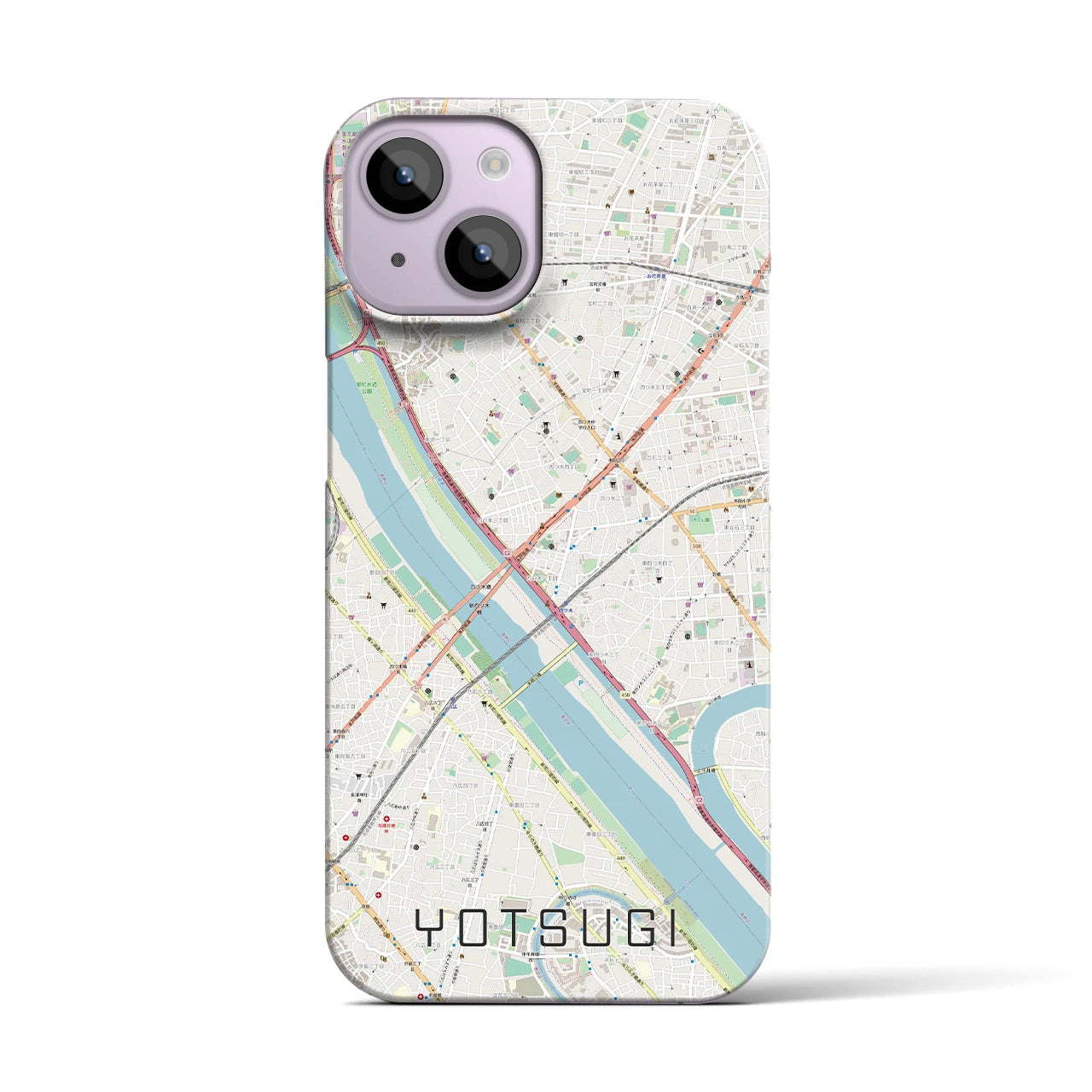 【四ツ木（東京都）】地図柄iPhoneケース（バックカバータイプ）