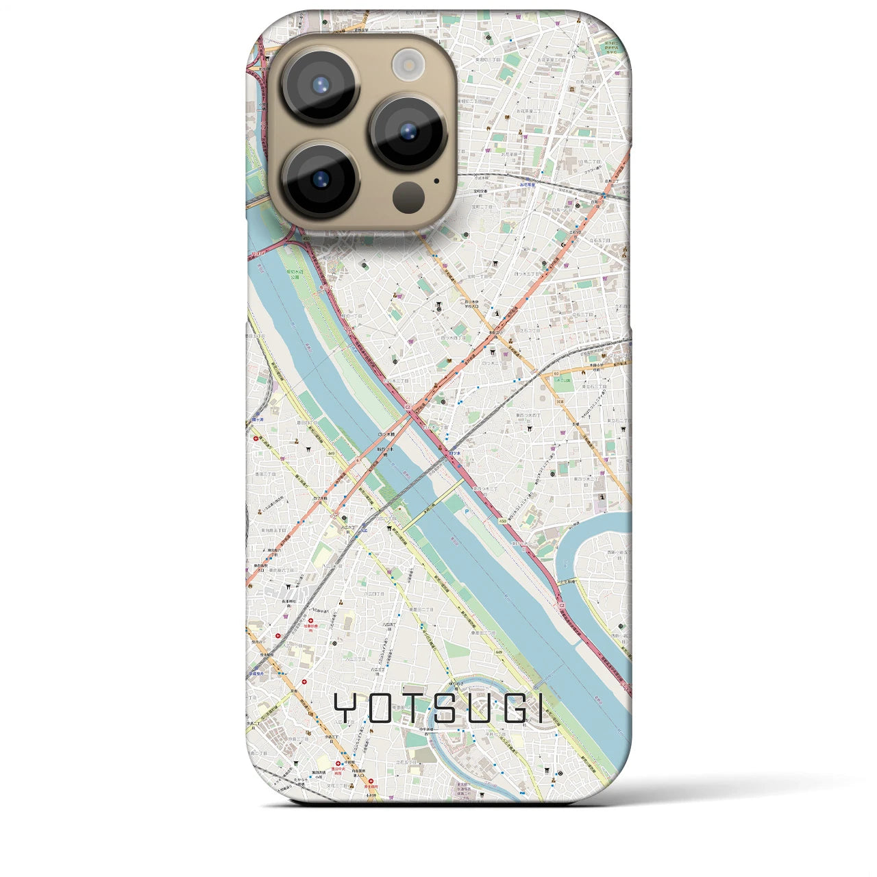 【四ツ木（東京都）】地図柄iPhoneケース（バックカバータイプ）