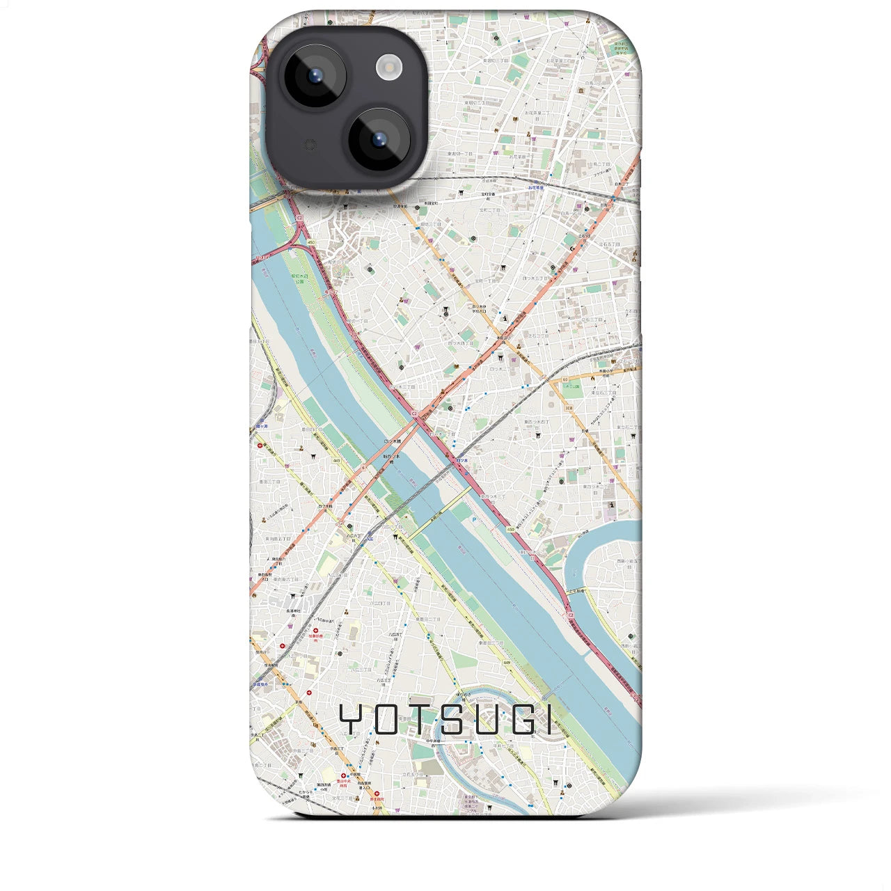 【四ツ木（東京都）】地図柄iPhoneケース（バックカバータイプ）