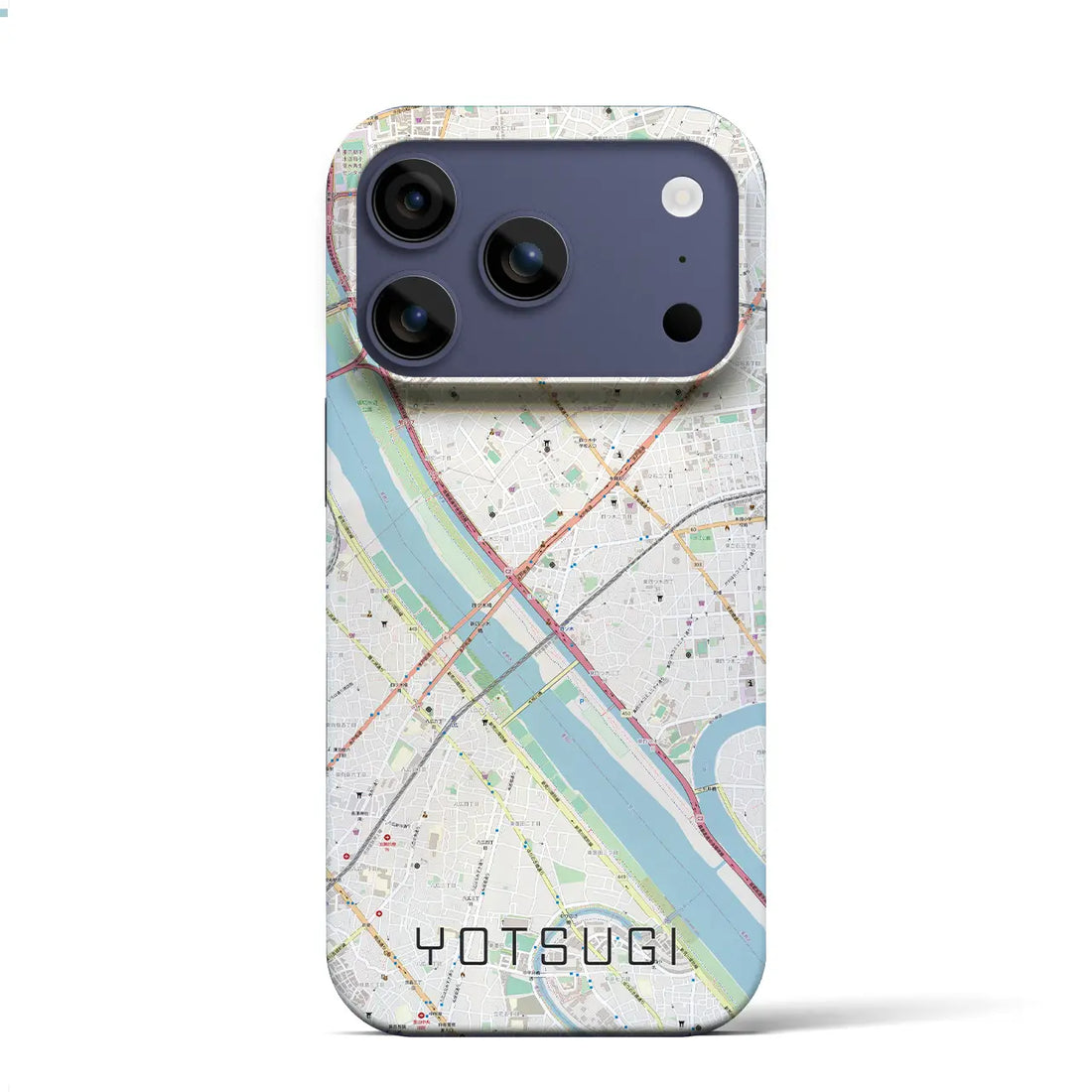 【四ツ木(東京都)】地図柄iPhoneケース(バックカバータイプ)ブラック・iPhone 17 Pro Max 用