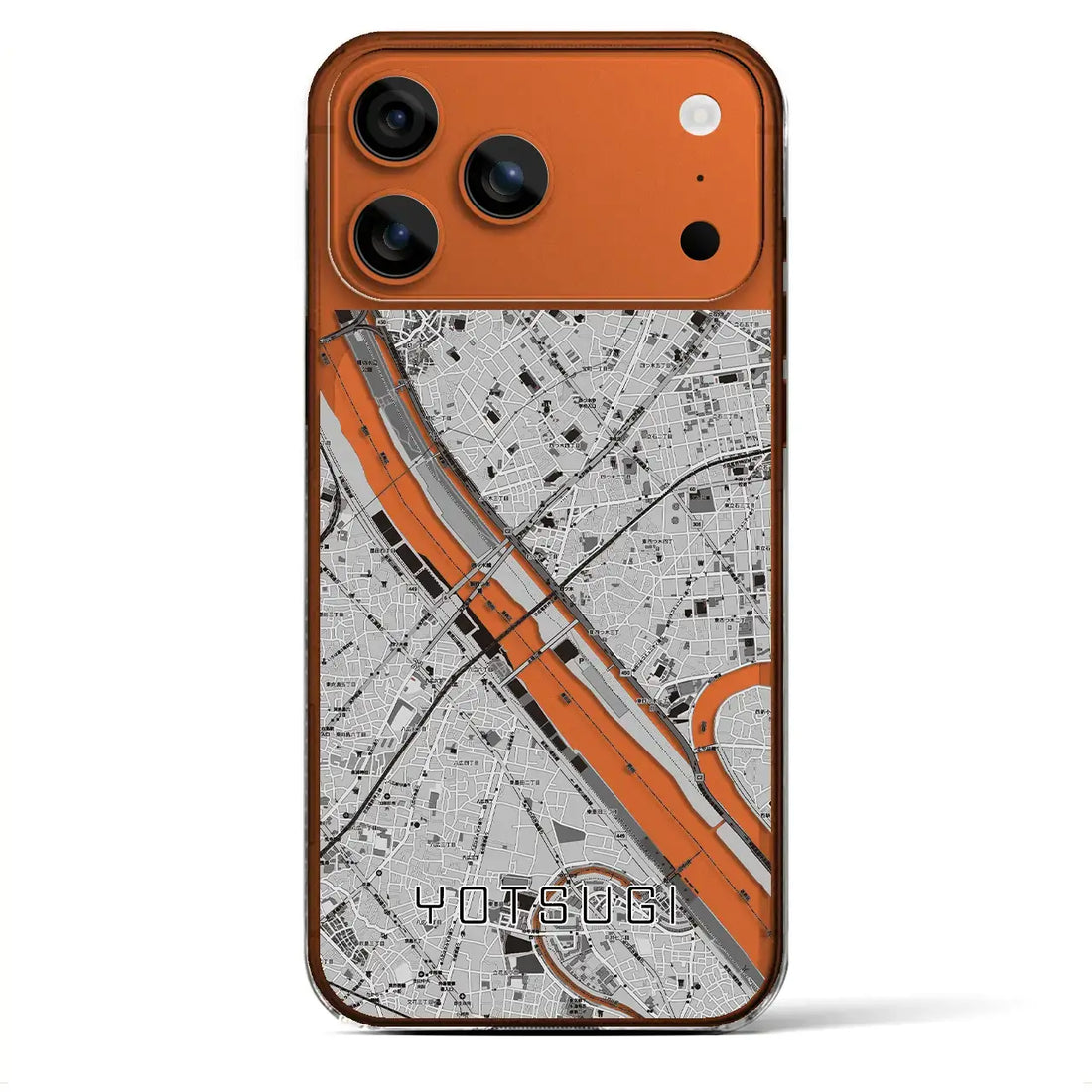 【四ツ木(東京都)】地図柄iPhoneケース(クリアタイプ)モノトーン・iPhone 17 Pro Max 用