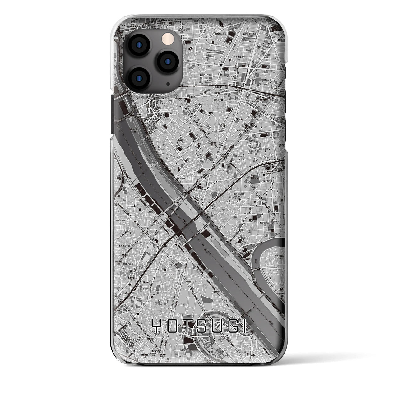 【四ツ木（東京都）】地図柄iPhoneケース（クリアタイプ）