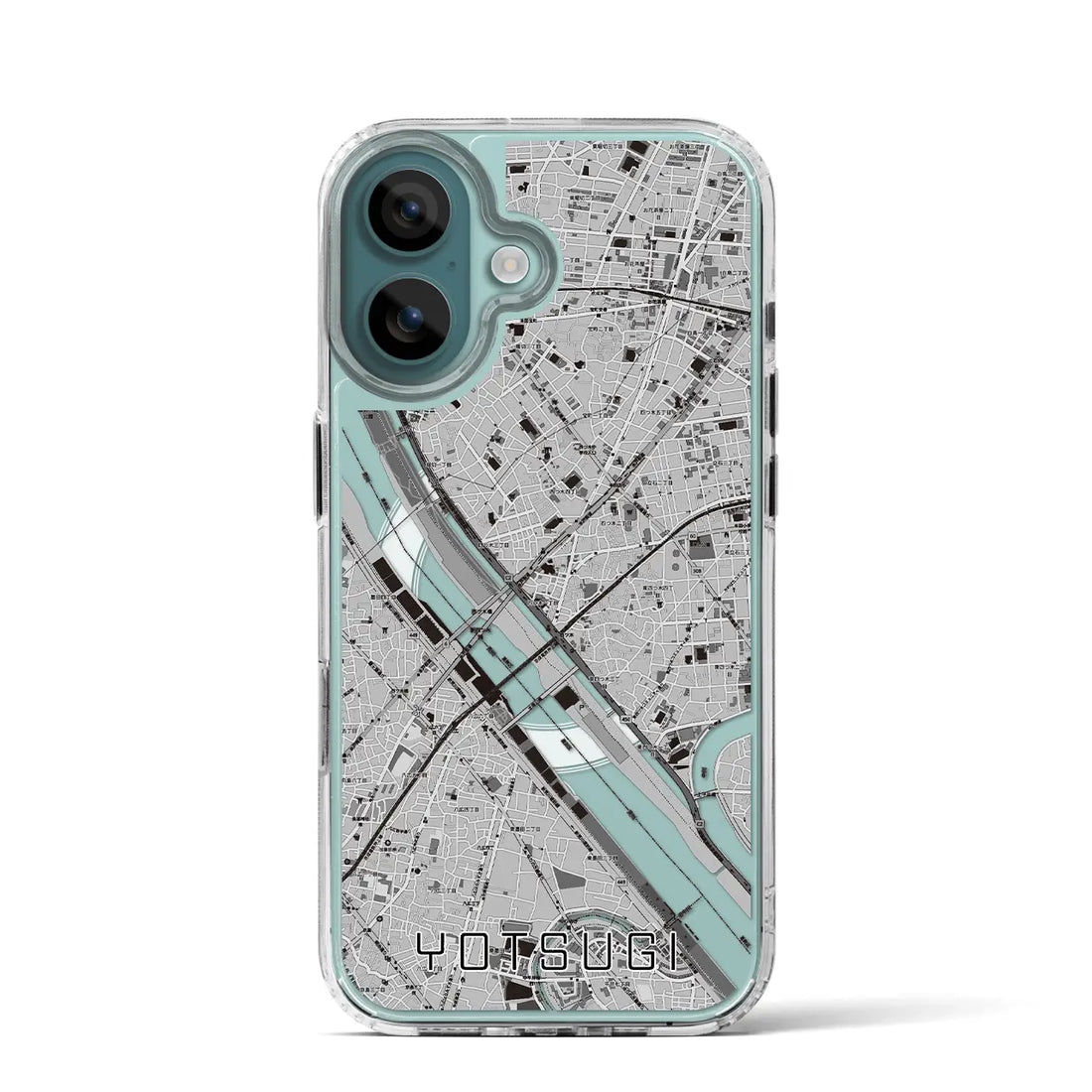 【四ツ木（東京都）】地図柄iPhoneケース（MagSafeタイプ）モノトーン・iPhone 16 Pro 用