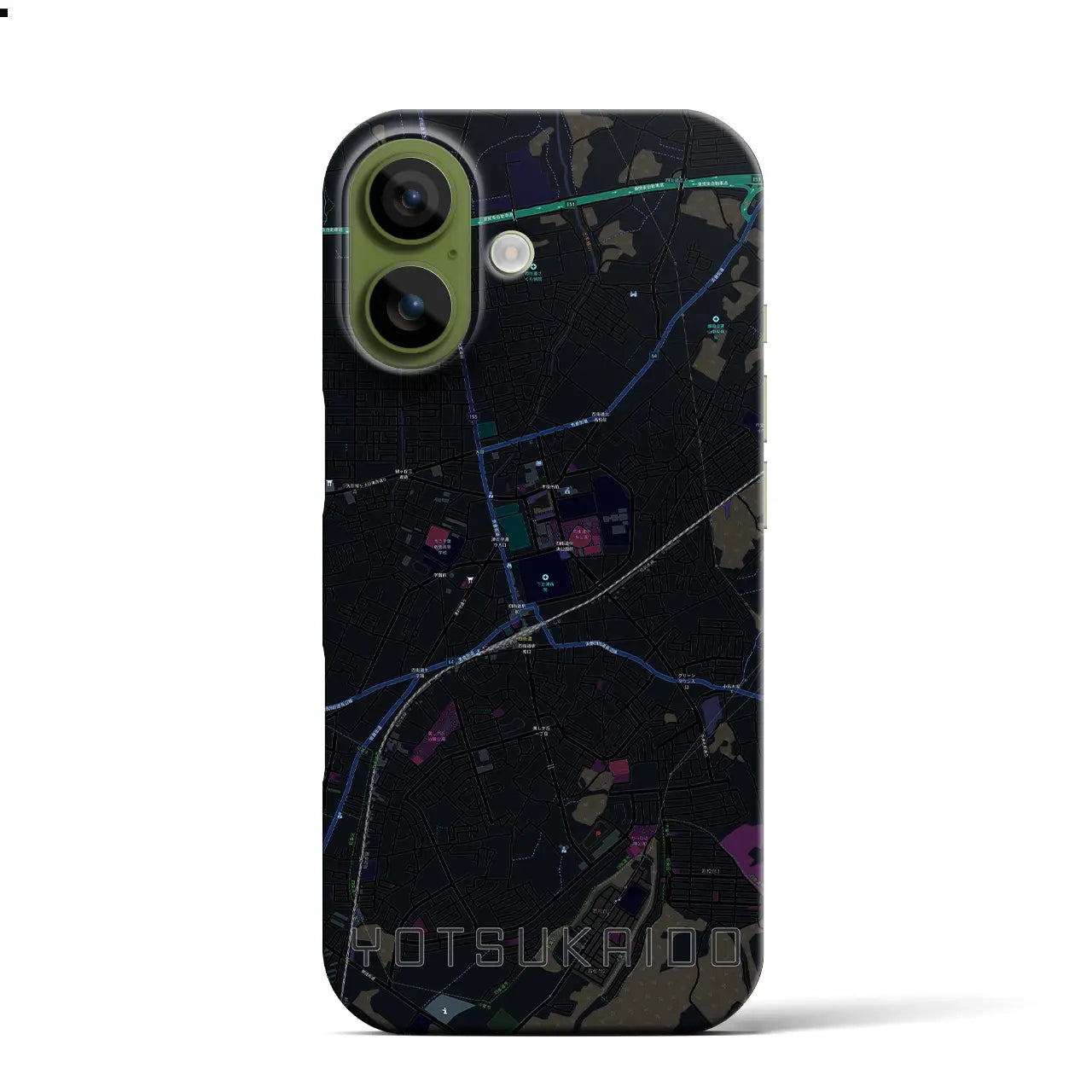 【四街道（千葉県）】地図柄iPhoneケース（バックカバータイプ）