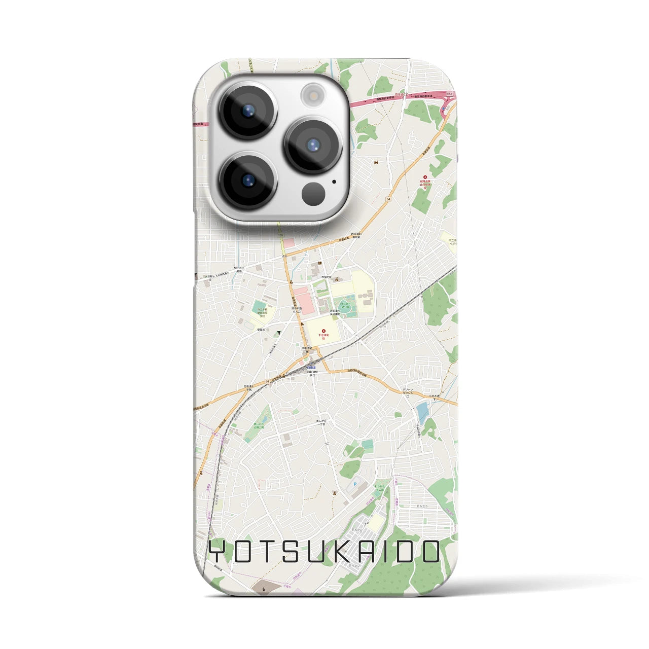 【四街道（千葉県）】地図柄iPhoneケース（バックカバータイプ）