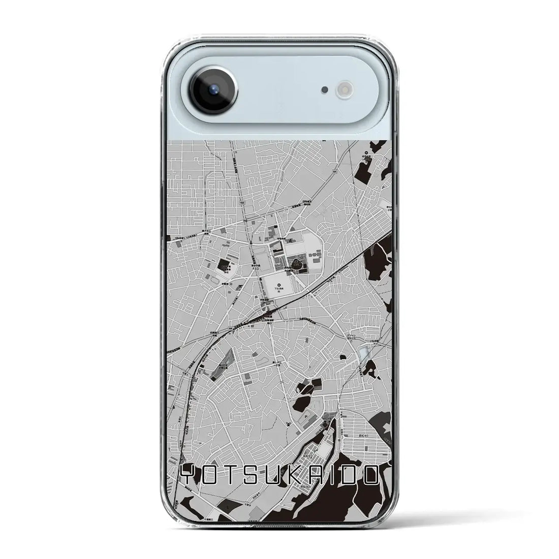 【四街道(千葉県)】地図柄iPhoneケース(クリアタイプ)モノトーン・iPhone 17 Pro Max 用