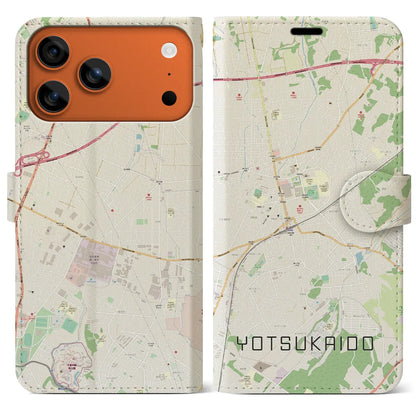 【四街道（千葉県）】地図柄iPhoneケース（手帳タイプ）