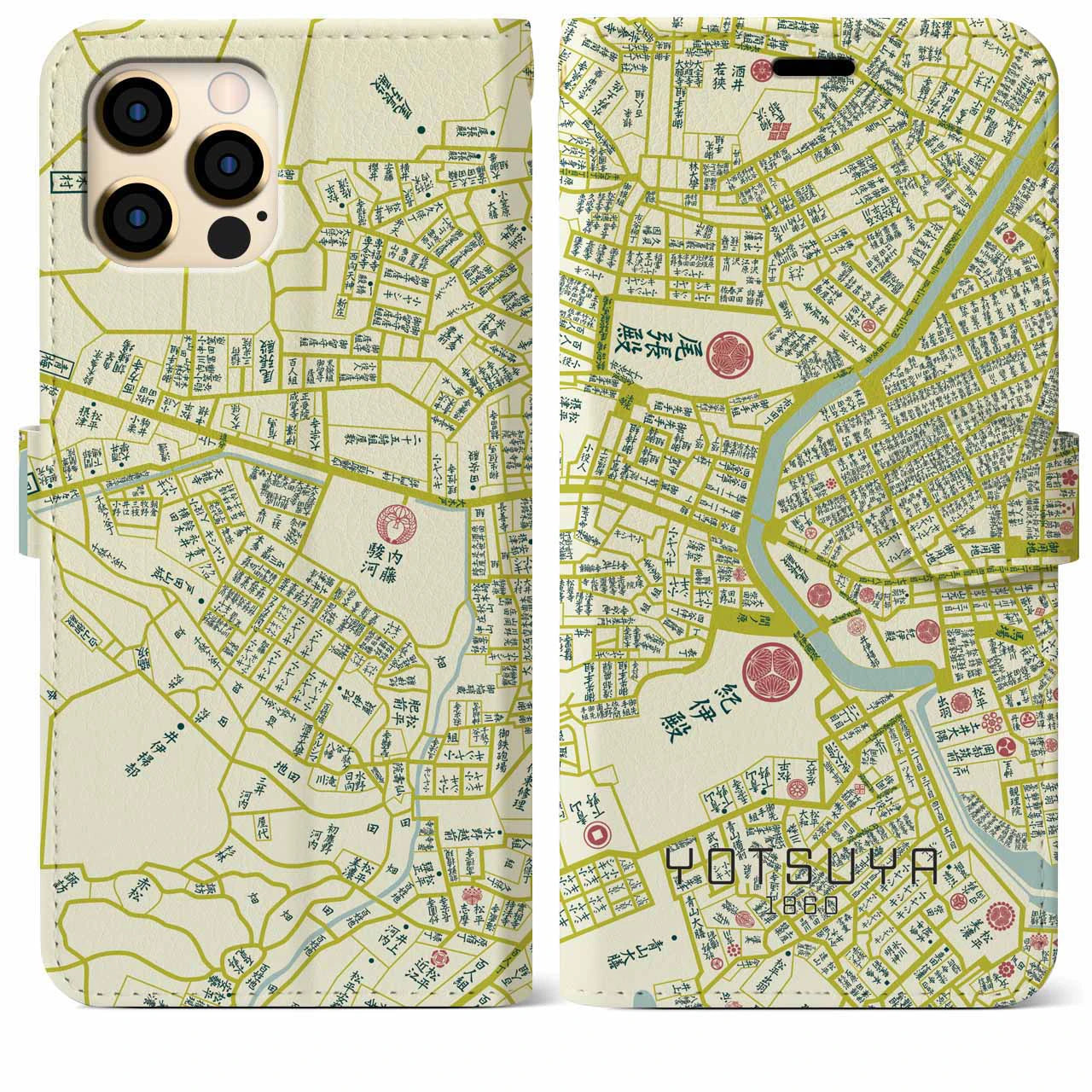 【四ツ谷（東京都）】万延江戸図iPhoneケース（手帳タイプ）