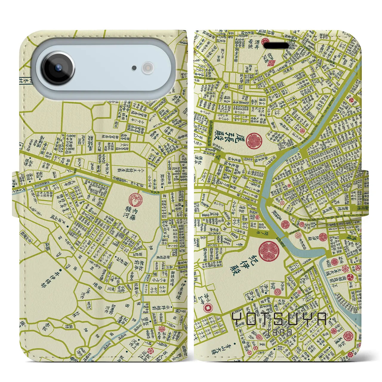 【四ツ谷（東京都）】万延江戸図iPhoneケース（手帳タイプ）