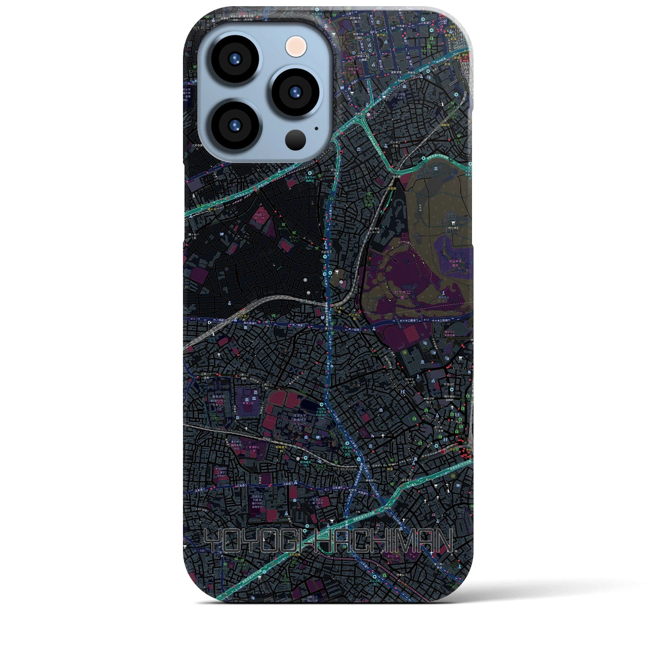 【代々木八幡（東京都）】地図柄iPhoneケース（バックカバータイプ）