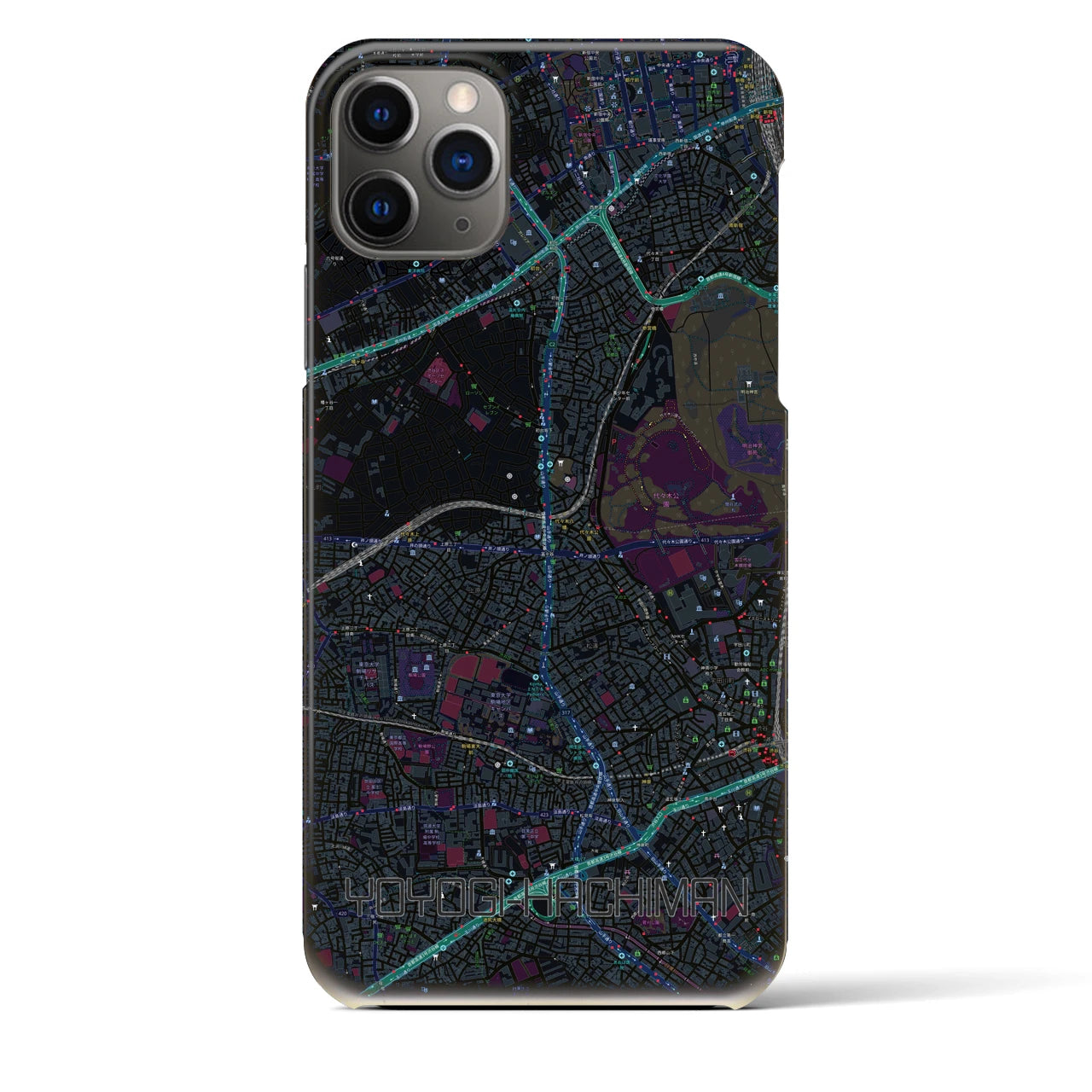 【代々木八幡（東京都）】地図柄iPhoneケース（バックカバータイプ）