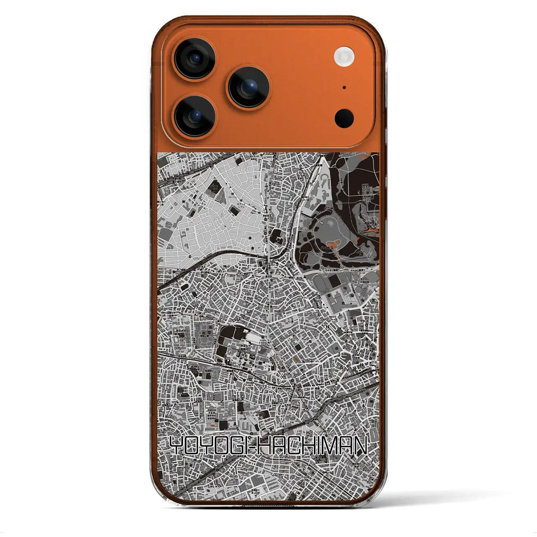 【代々木八幡(東京都)】地図柄iPhoneケース(クリアタイプ)モノトーン・iPhone 17 Pro Max 用