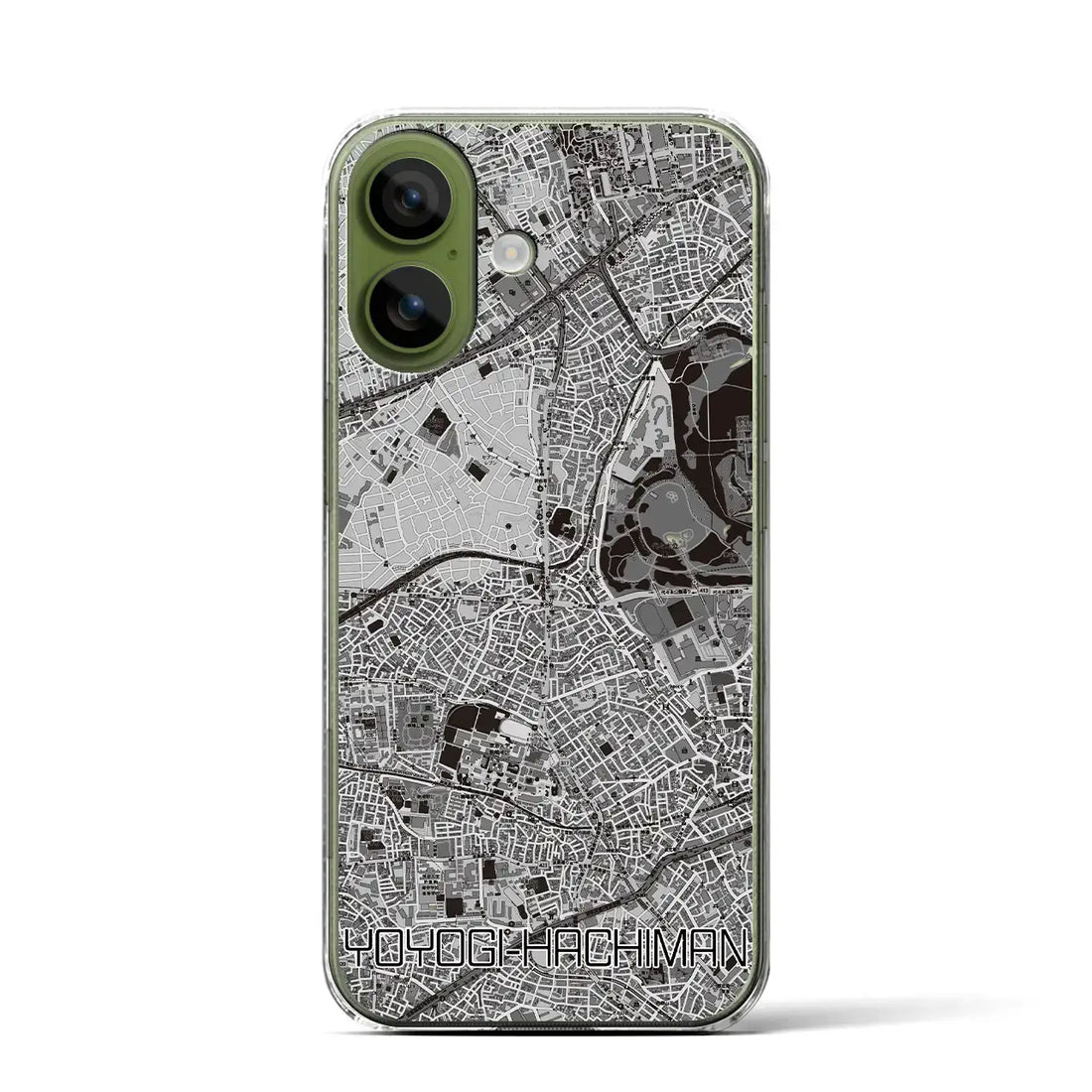 【代々木八幡（東京都）】地図柄iPhoneケース（クリアタイプ）モノトーン・iPhone 17 Pro Max 用