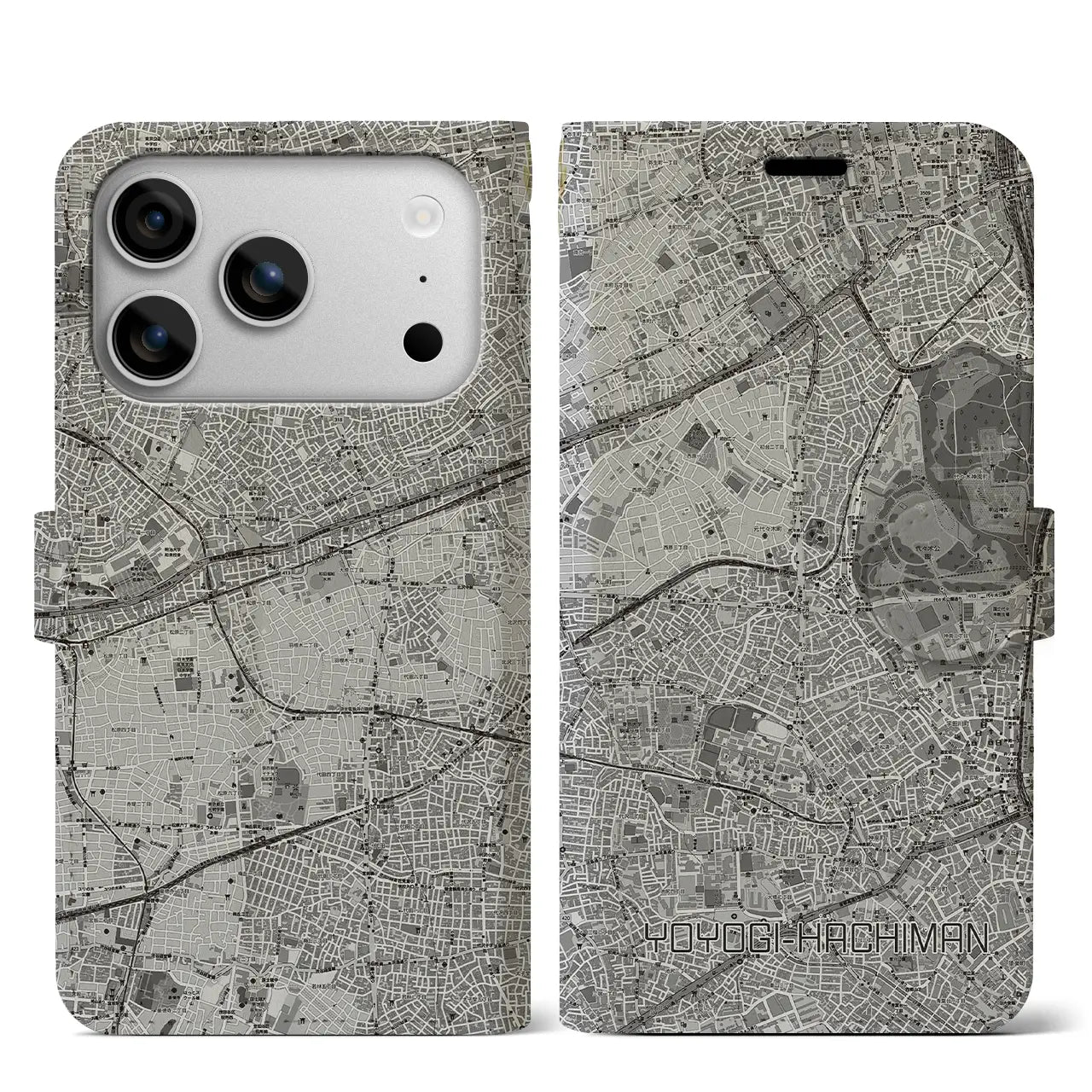 【代々木八幡（東京都）】地図柄iPhoneケース（手帳タイプ）