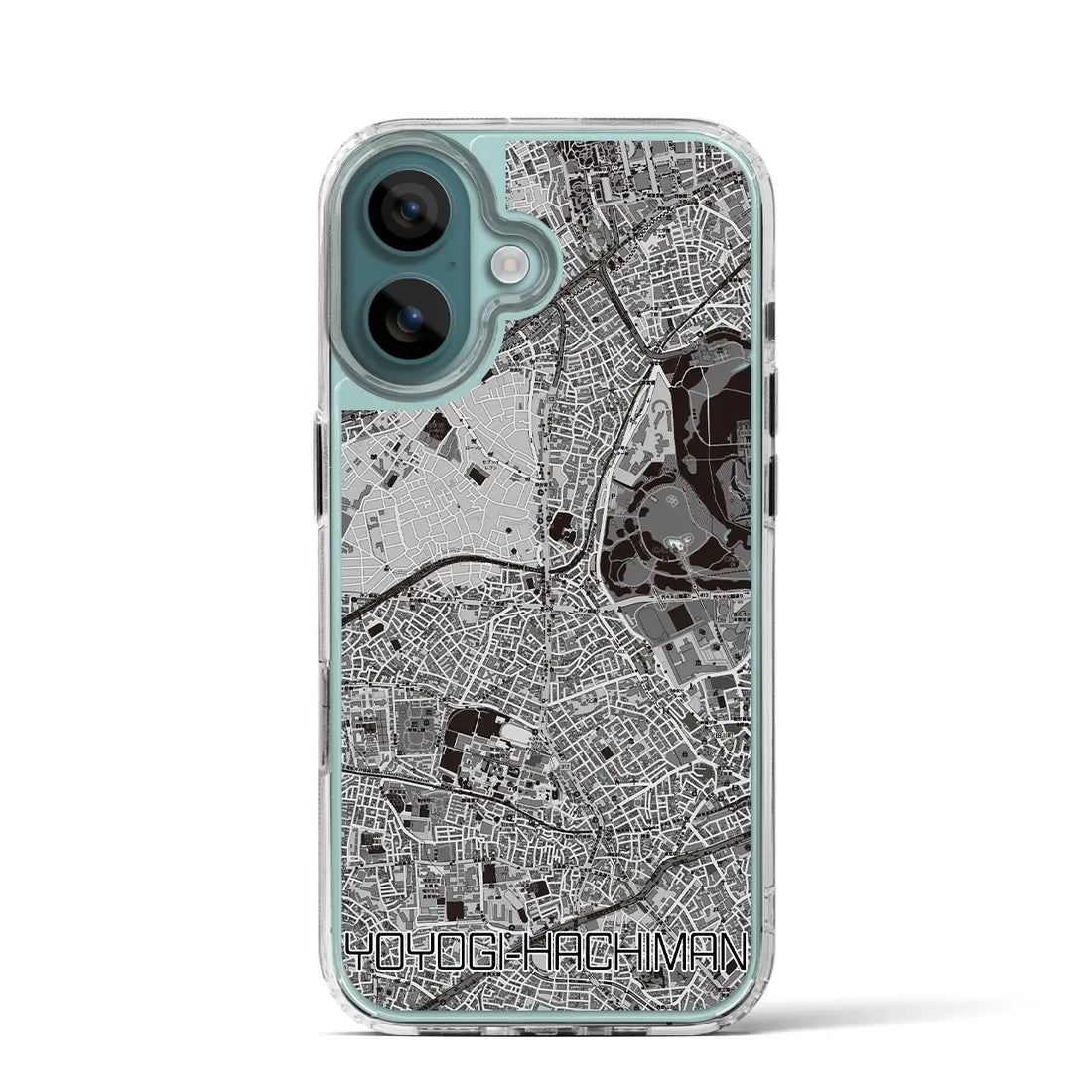 【代々木八幡（東京都）】地図柄iPhoneケース（MagSafeタイプ）モノトーン・iPhone 16 Pro 用