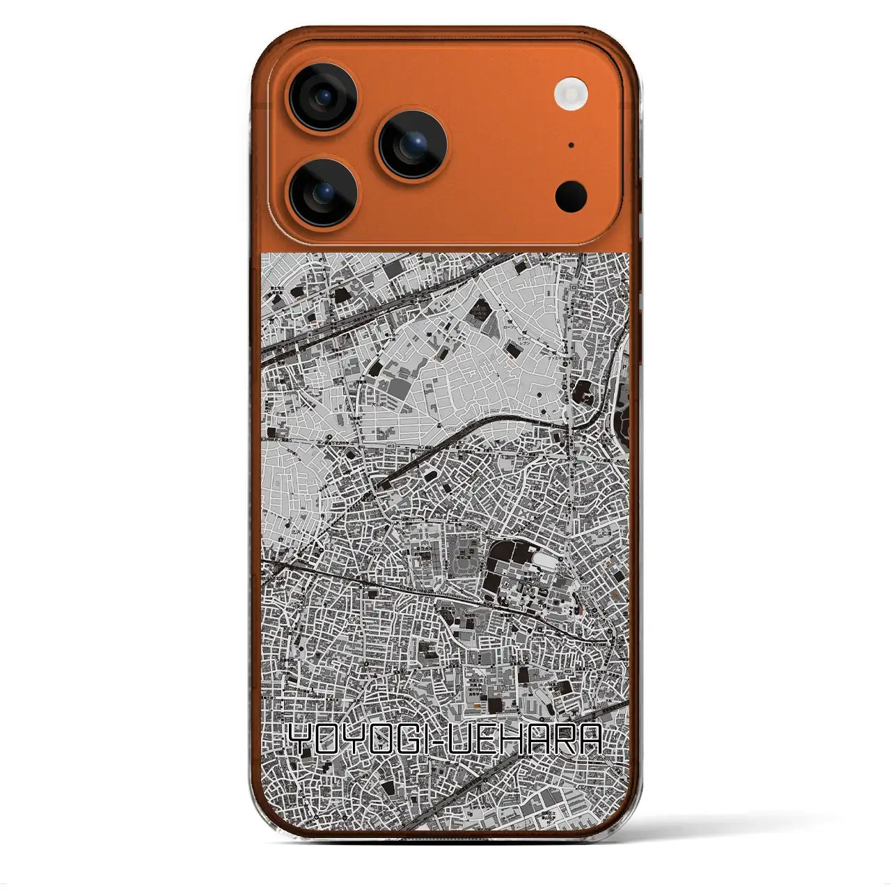 【代々木上原（東京都）】地図柄iPhoneケース（クリアタイプ）モノトーン・iPhone 17 Pro Max 用