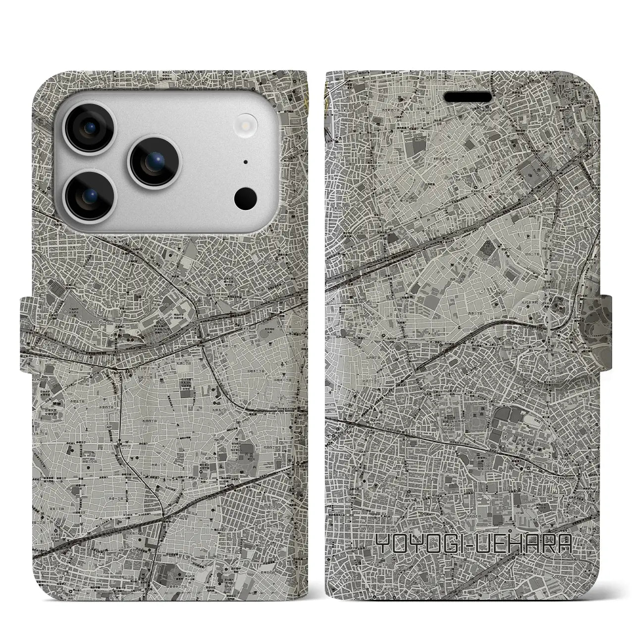 【代々木上原（東京都）】地図柄iPhoneケース（手帳タイプ）