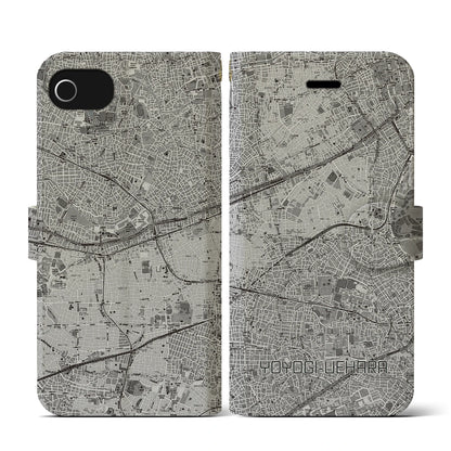 【代々木上原（東京都）】地図柄iPhoneケース（手帳タイプ）モノトーン・iPhone SE（第3 / 第2世代） / 8 / 7 / 6s / 6 用