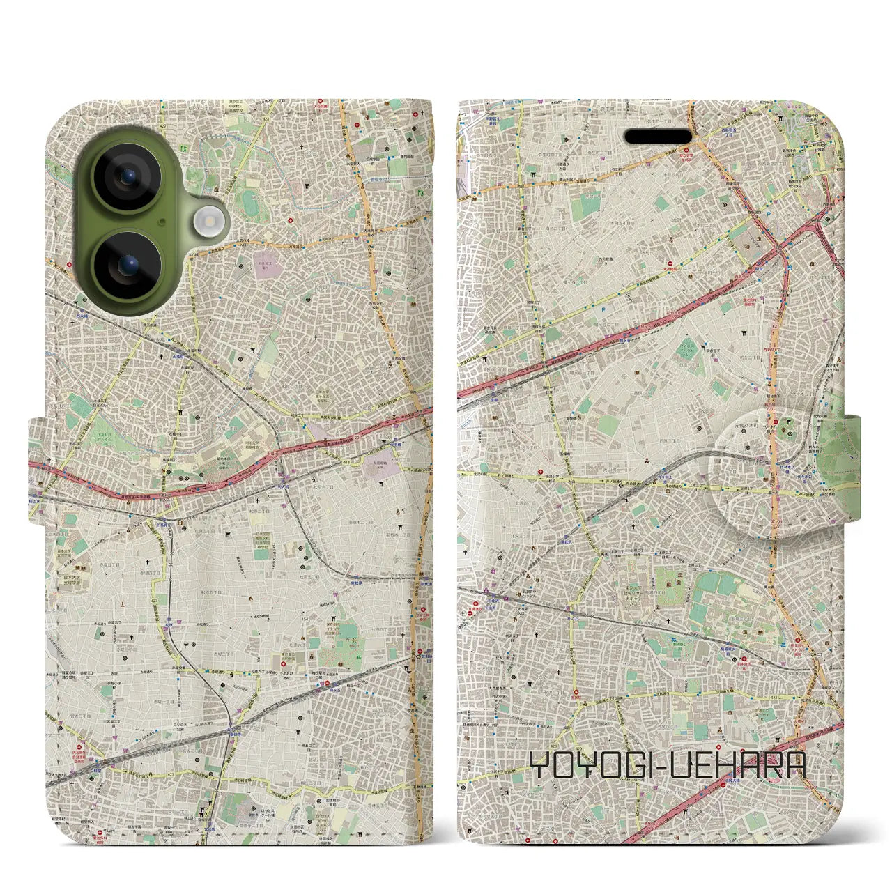 【代々木上原（東京都）】地図柄iPhoneケース（手帳タイプ）