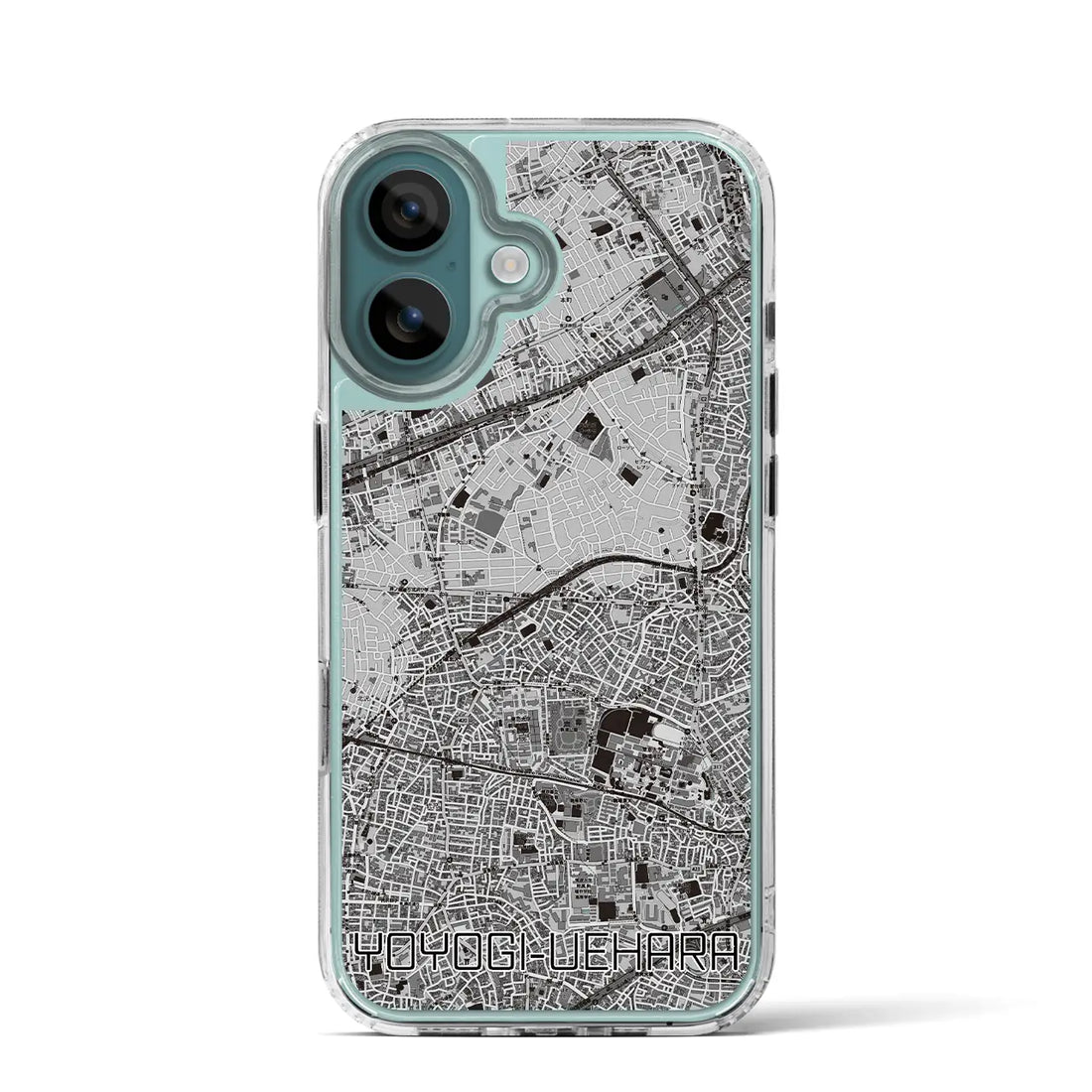 【代々木上原（東京都）】地図柄iPhoneケース（MagSafeタイプ）モノトーン・iPhone 16 Pro 用