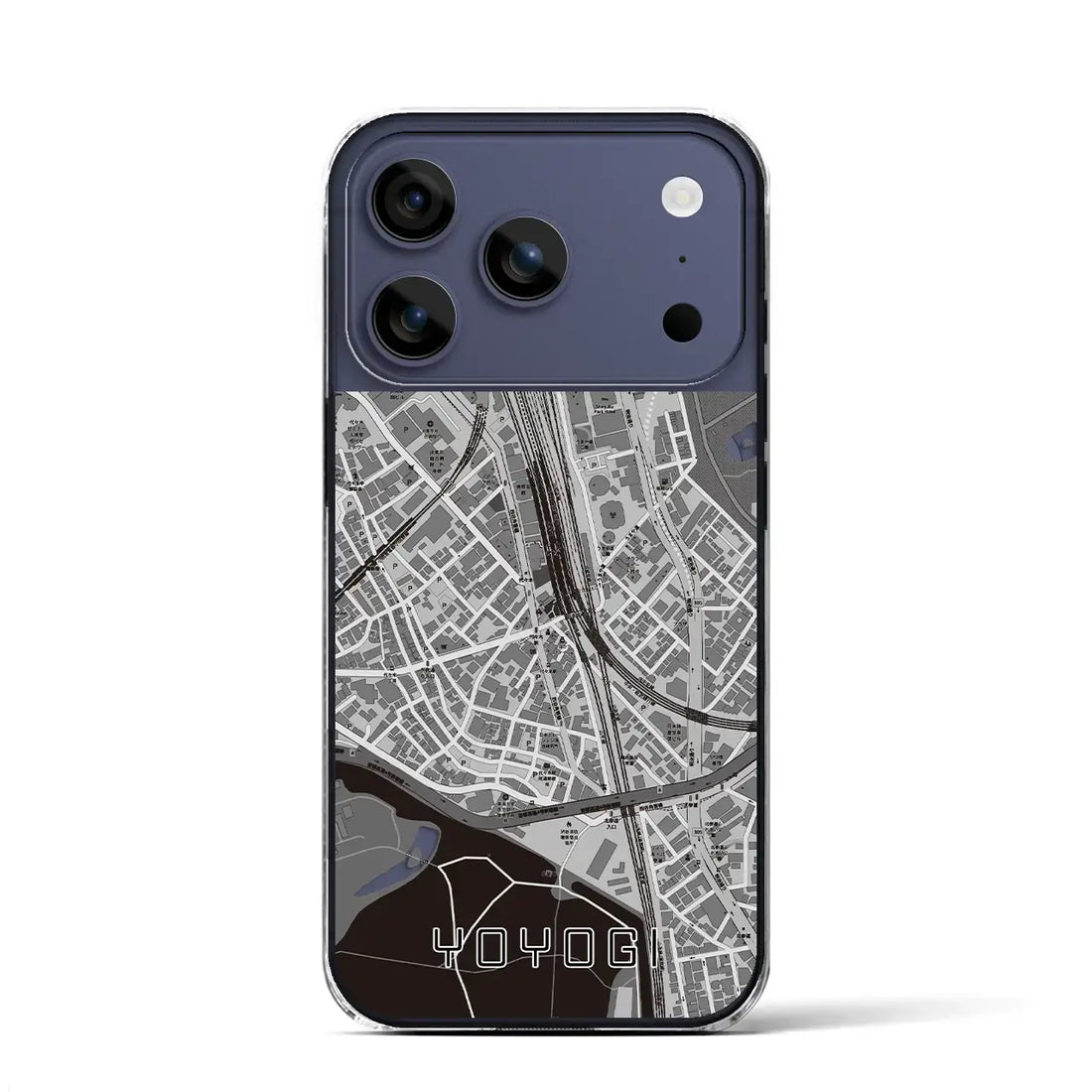 【代々木2(東京都)】地図柄iPhoneケース(クリアタイプ)モノトーン・iPhone 17 Pro Max 用