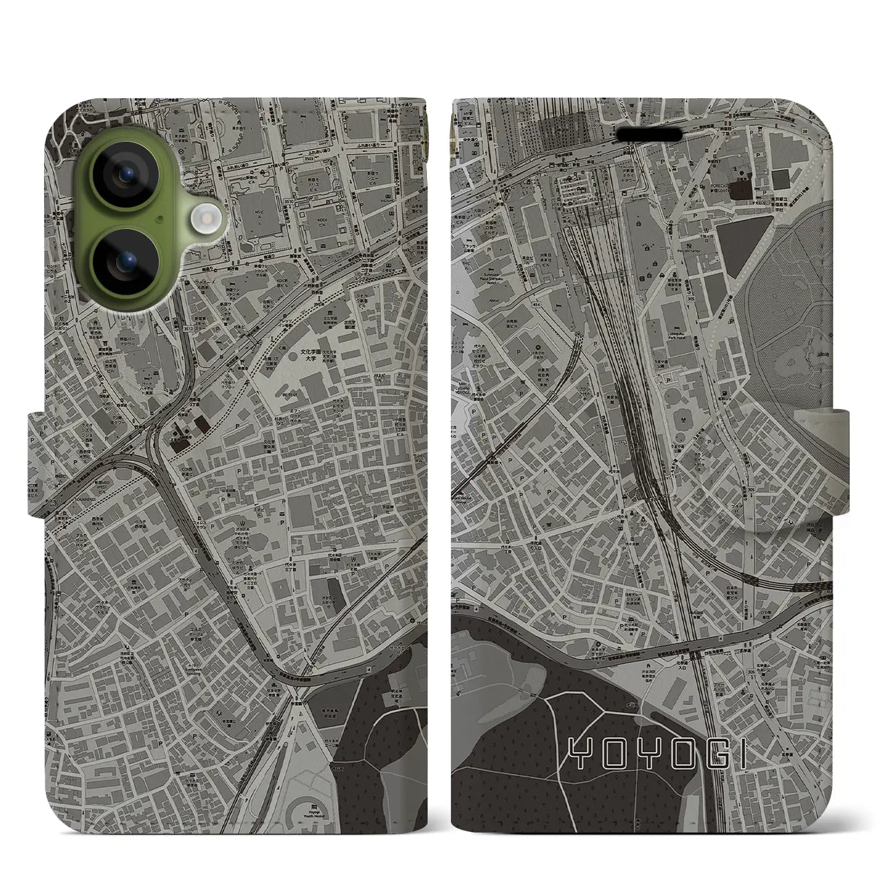 【代々木2（東京都）】地図柄iPhoneケース（手帳タイプ）