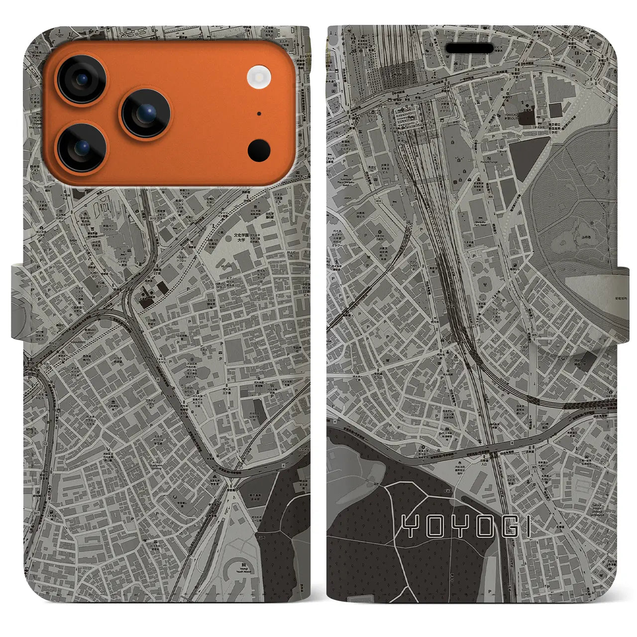 【代々木2（東京都）】地図柄iPhoneケース（手帳タイプ）