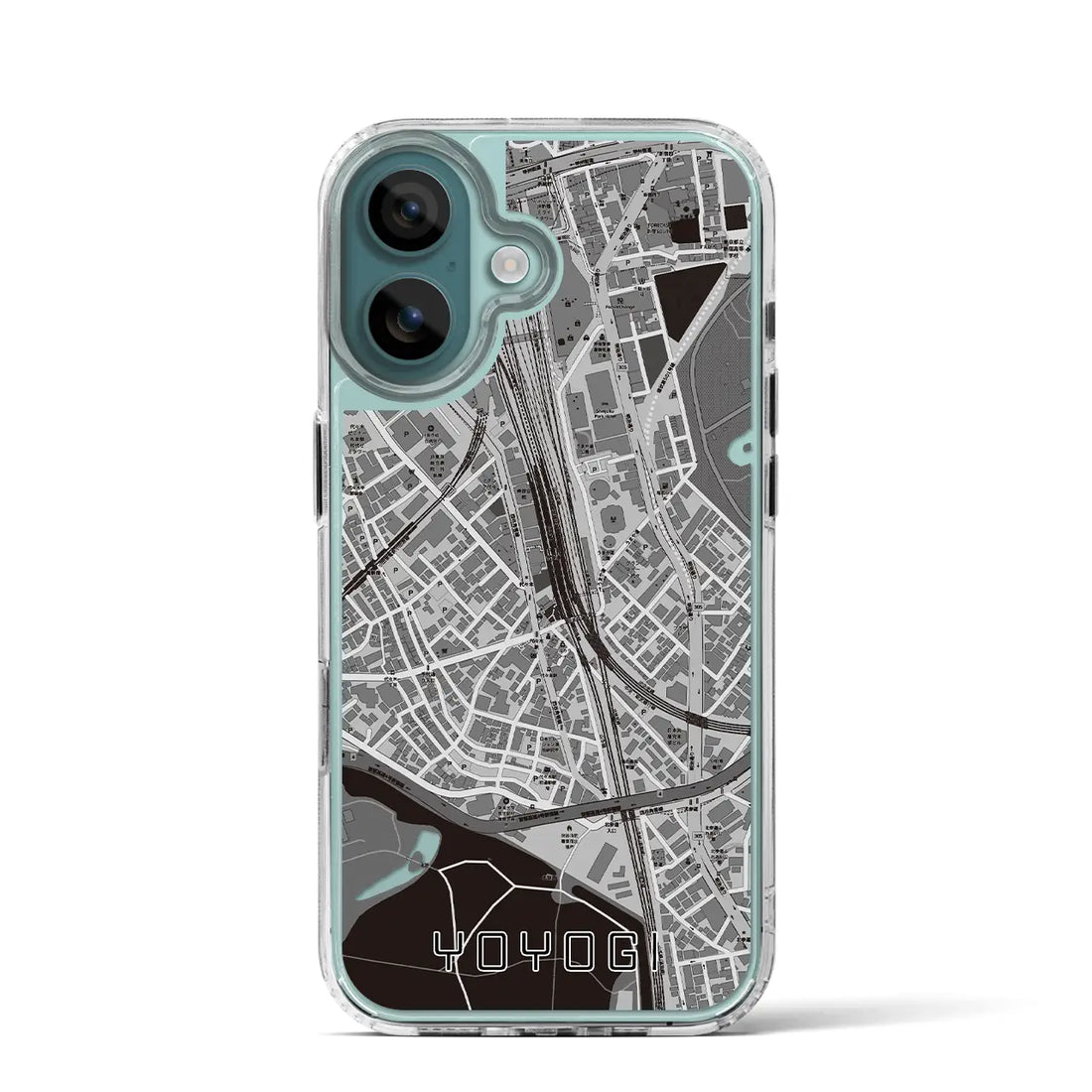 【代々木2（東京都）】地図柄iPhoneケース（MagSafeタイプ）モノトーン・iPhone 16 Pro 用