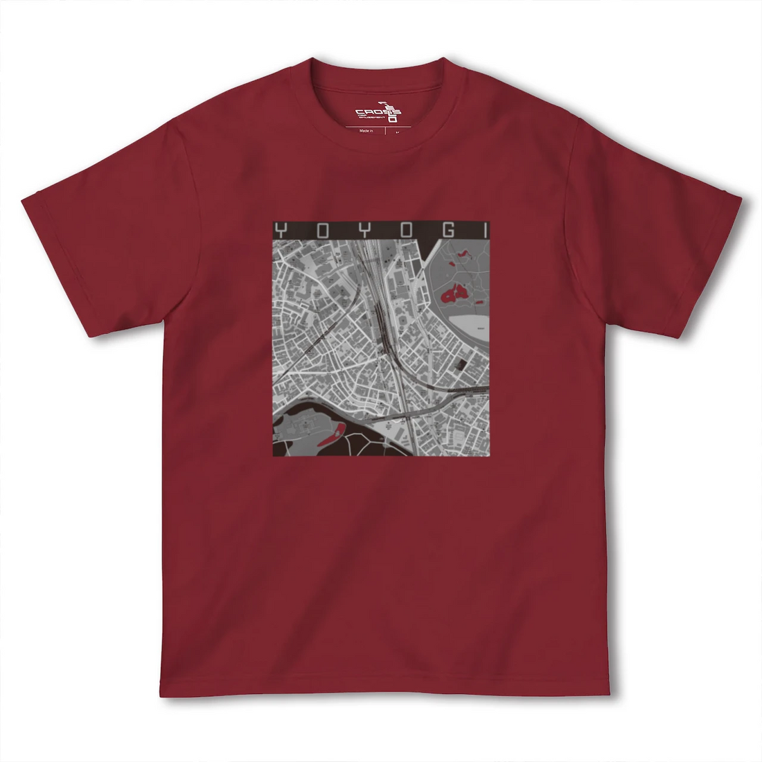 【代々木2（東京都）】地図柄ヘビーウェイトTシャツ