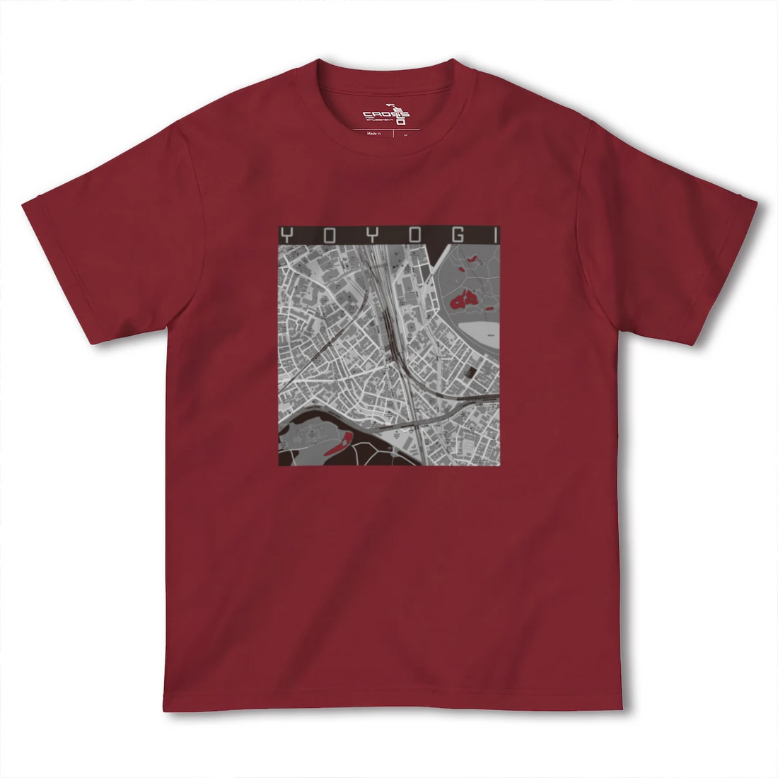 【代々木2(東京都)】地図柄ヘビーウェイトTシャツ