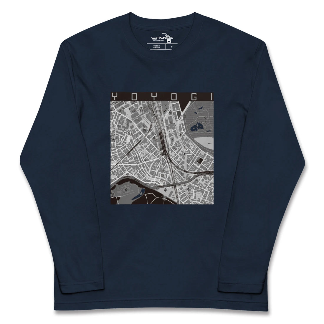 【代々木2(東京都)】地図柄ロングスリーブTシャツ