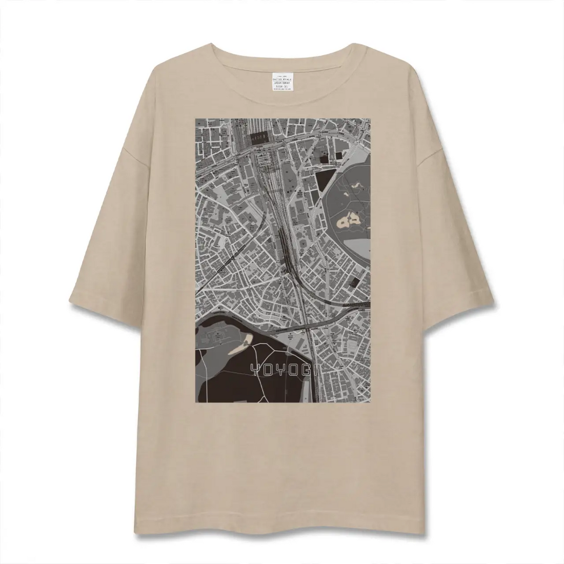 【代々木2（東京都）】地図柄ビッグシルエットTシャツ