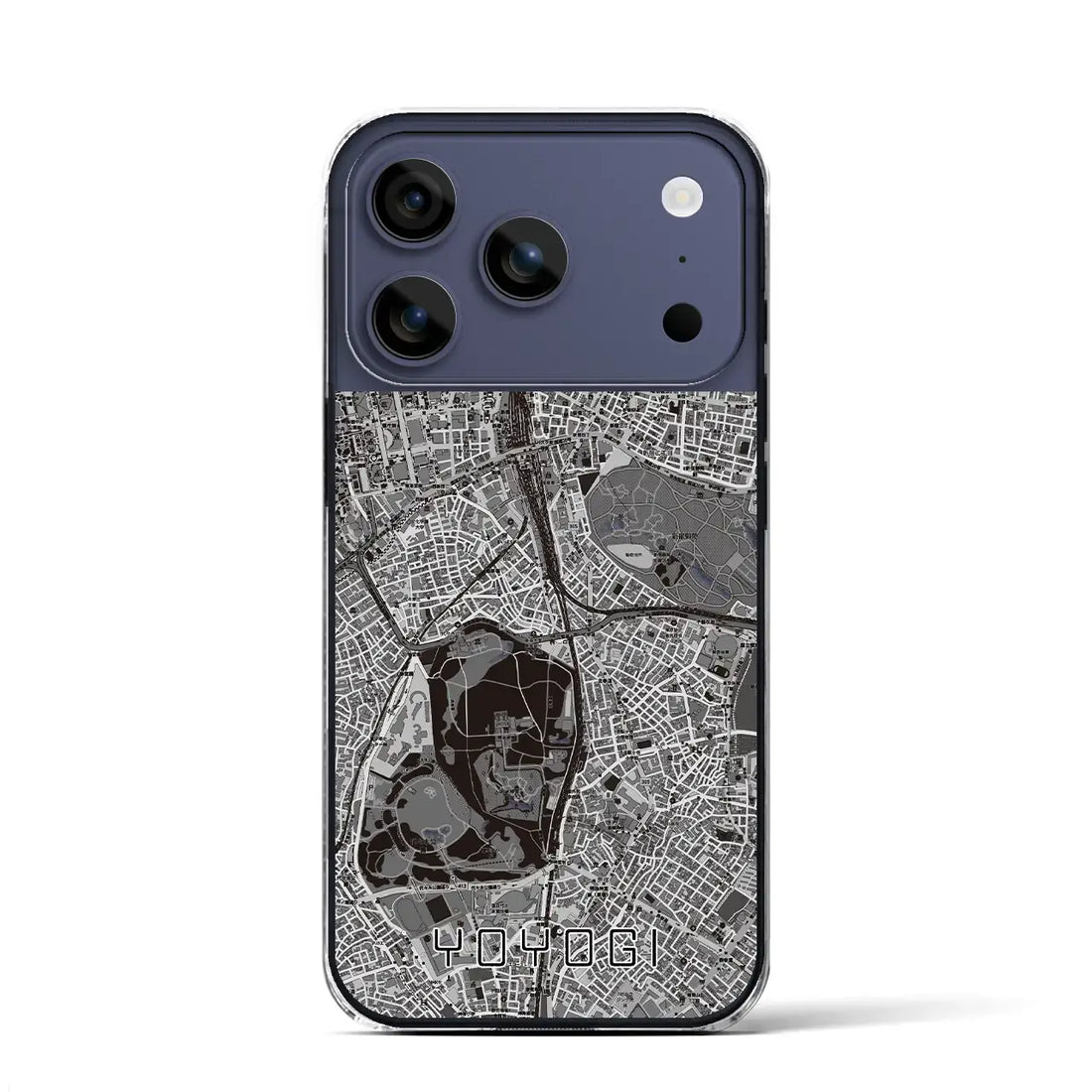 【代々木（東京都）】地図柄iPhoneケース（クリアタイプ）モノトーン・iPhone 17 Pro Max 用