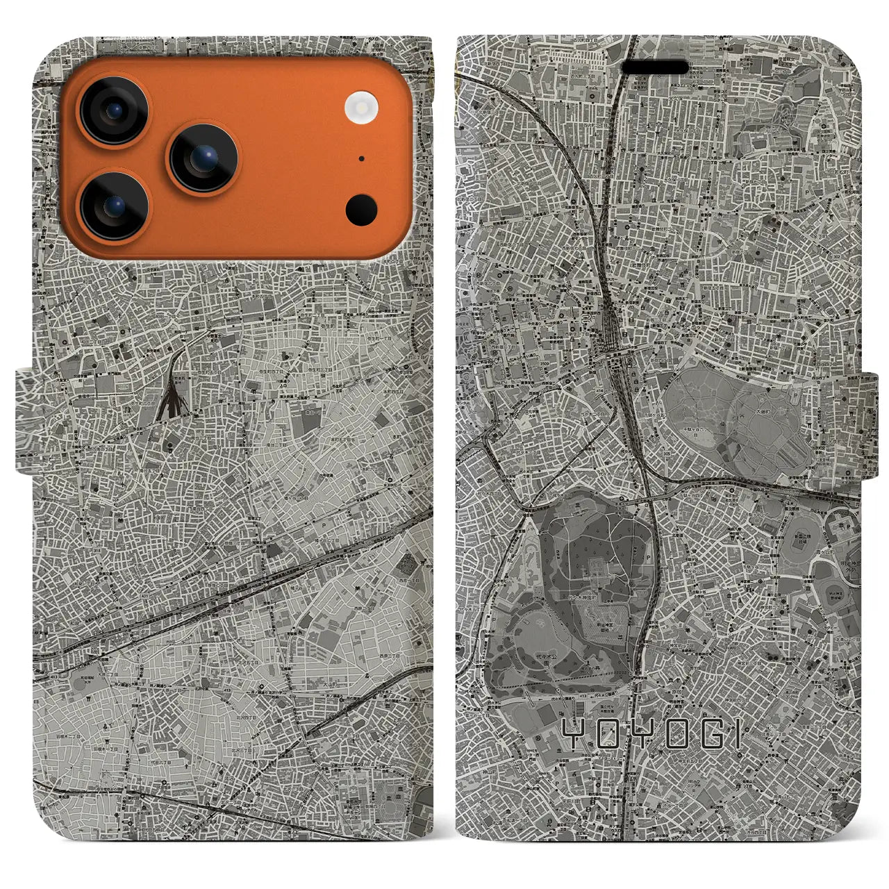 【代々木（東京都）】地図柄iPhoneケース（手帳タイプ）