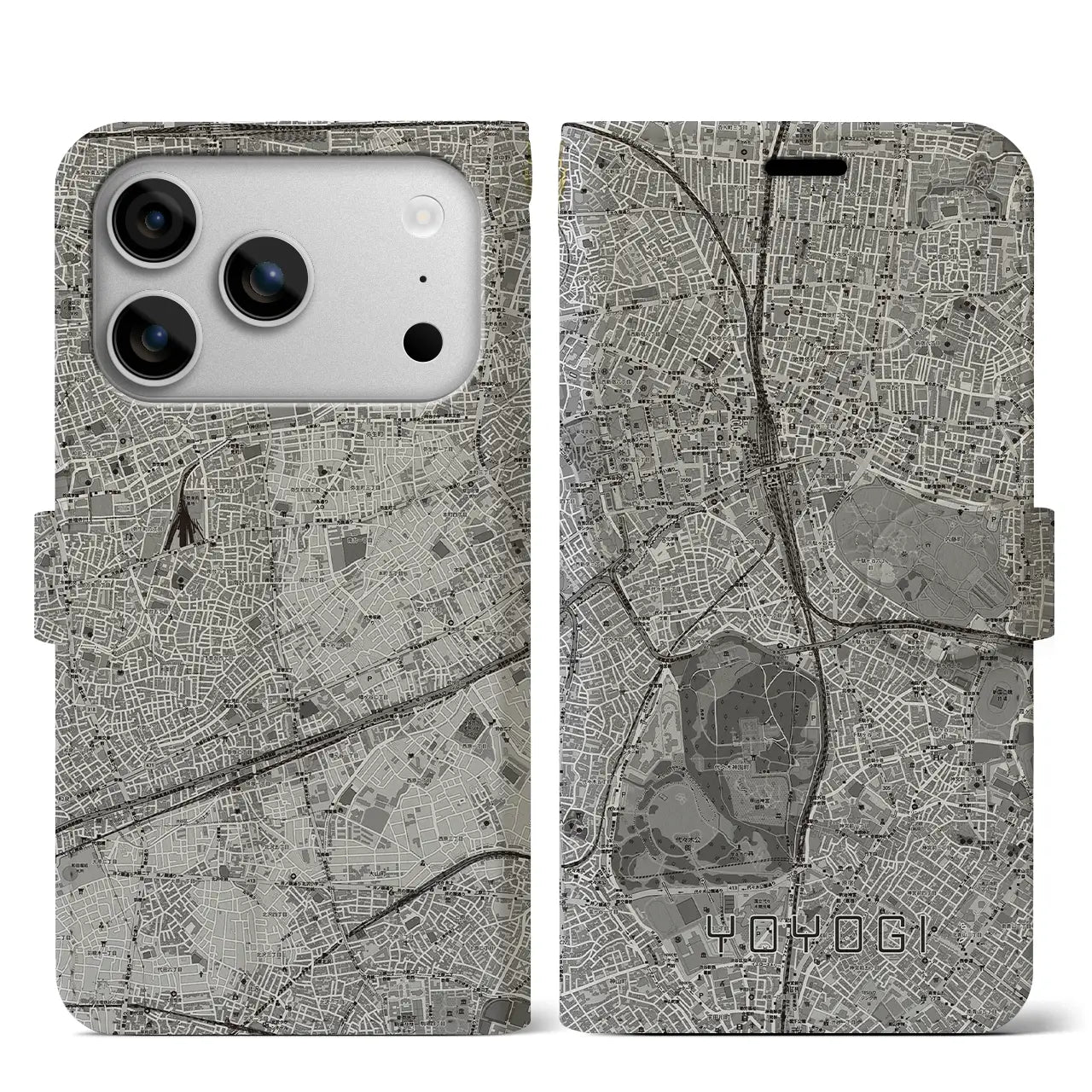 【代々木（東京都）】地図柄iPhoneケース（手帳タイプ）