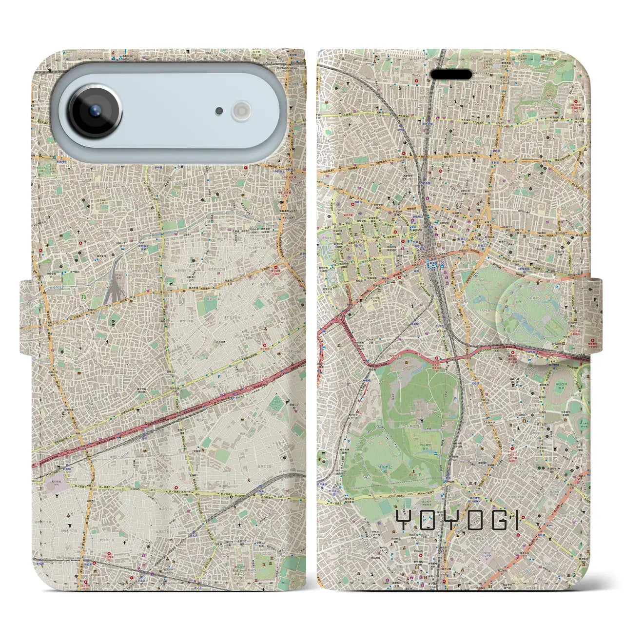 【代々木（東京都）】地図柄iPhoneケース（手帳タイプ）