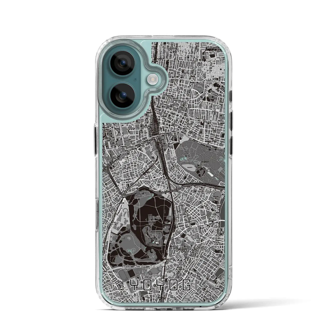 【代々木（東京都）】地図柄iPhoneケース（MagSafeタイプ）モノトーン・iPhone 16 Pro 用
